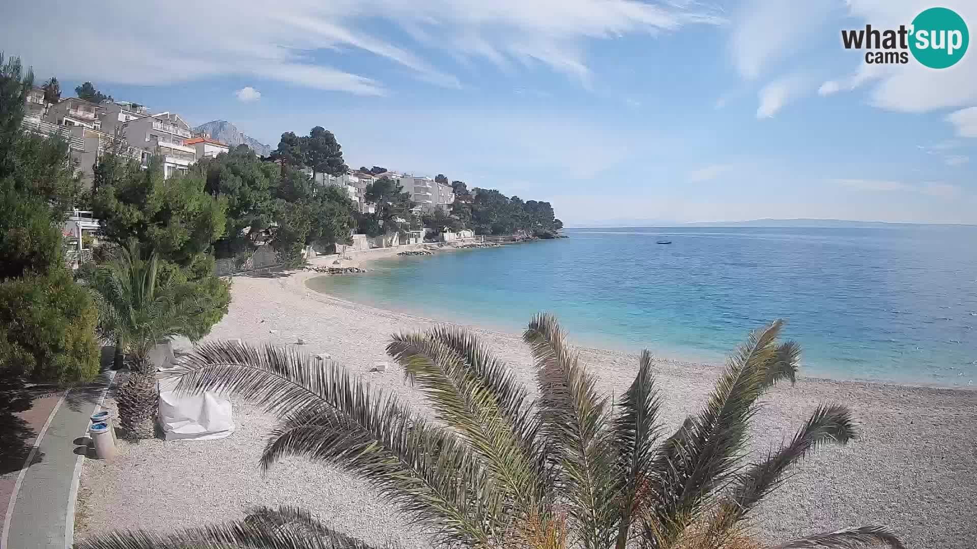 Webcam Lučica Strand Beach Brela – Liveblick von der Adriaküste