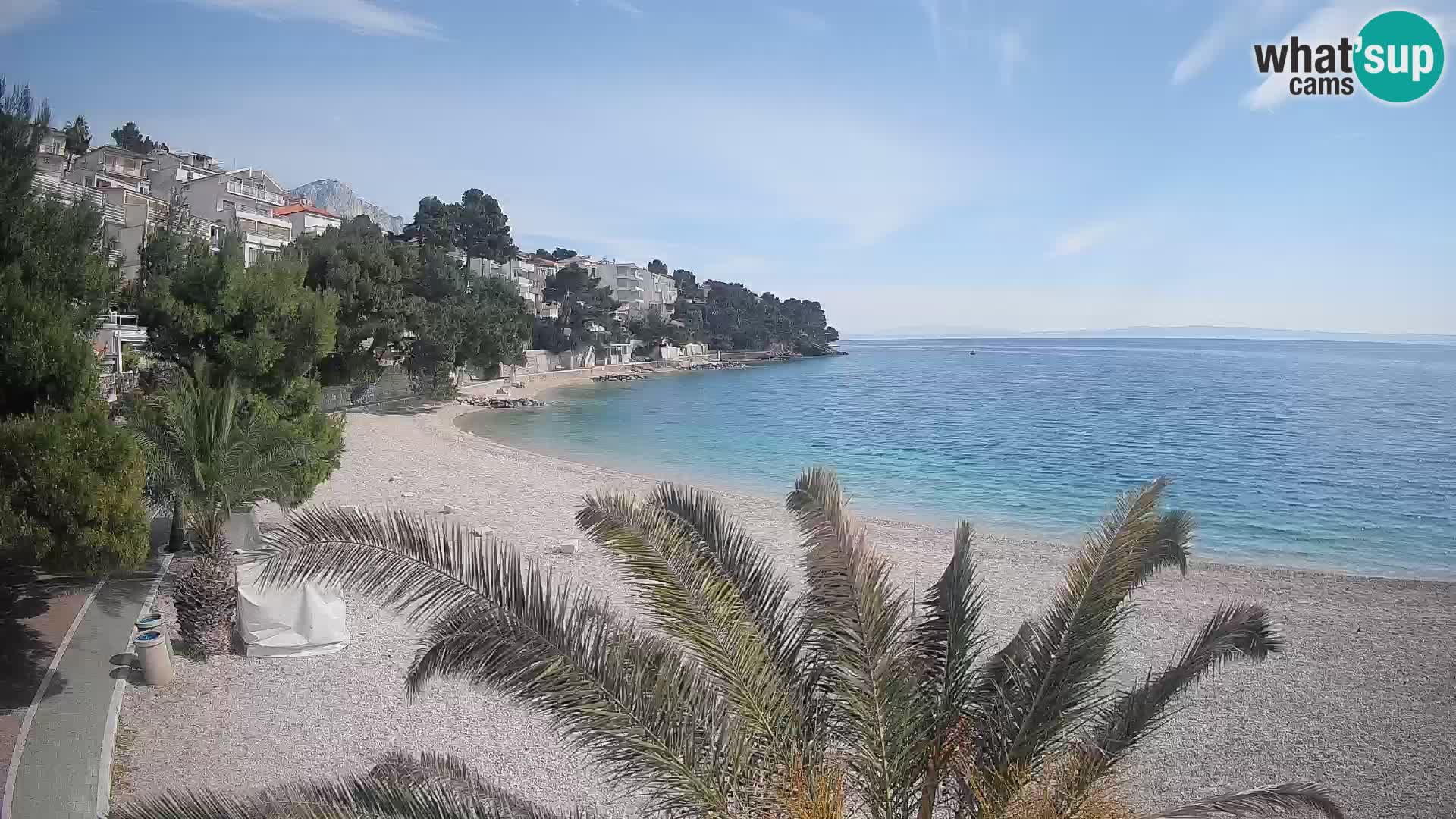 Webcam Lučica Strand Beach Brela – Liveblick von der Adriaküste