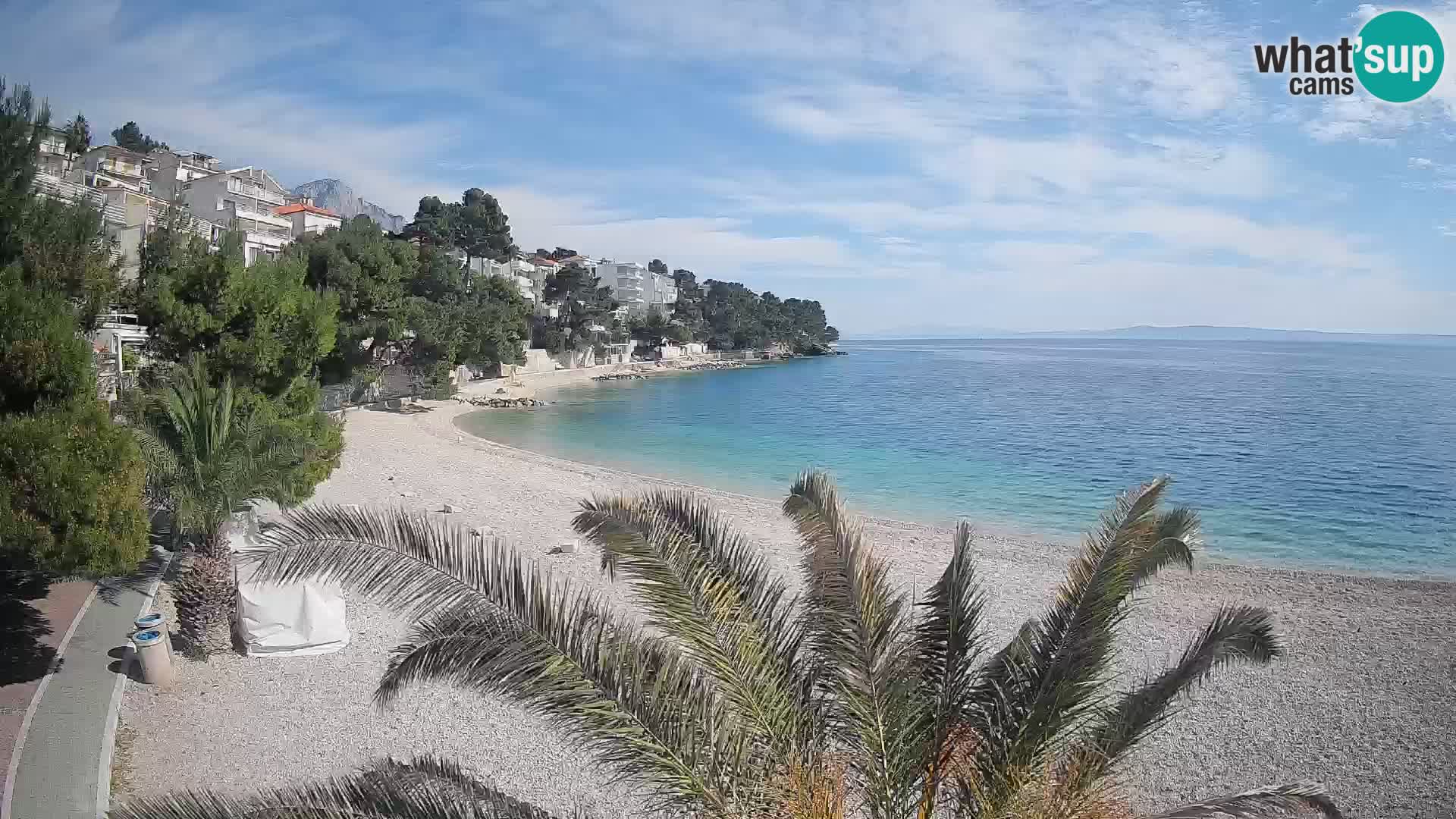 Webcam Lučica Strand Beach Brela – Liveblick von der Adriaküste