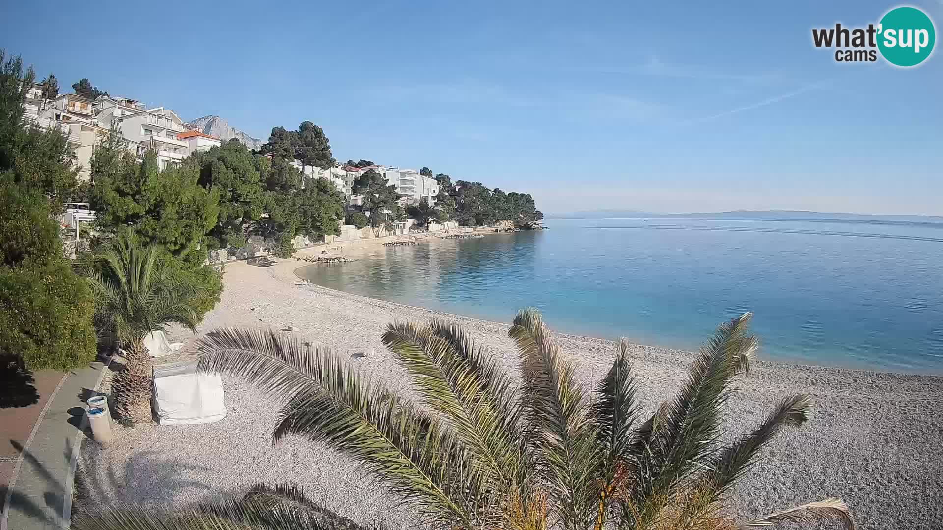 Webcam Plage Lučica Brela – Vue en direct sur la côte adriatique