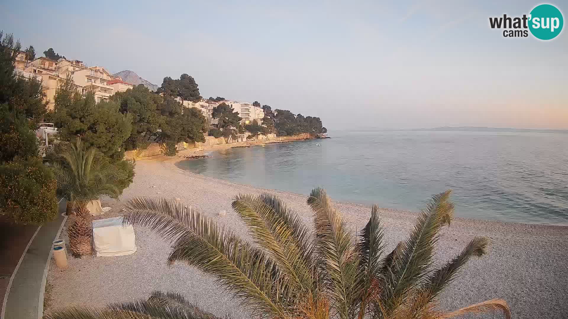 Webcam Lučica Strand Beach Brela – Liveblick von der Adriaküste