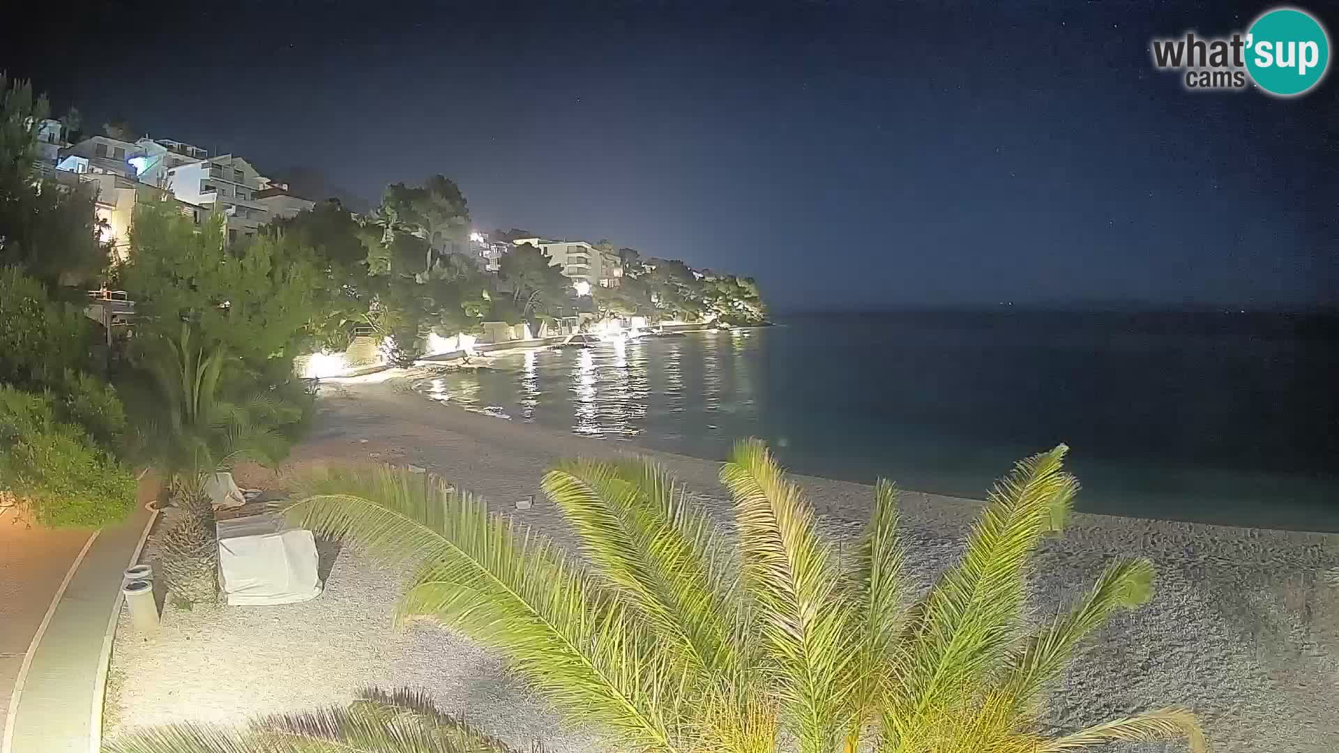 Spletna kamera Plaža Lučica Brela – Pogled v živo na Jadransko obalo