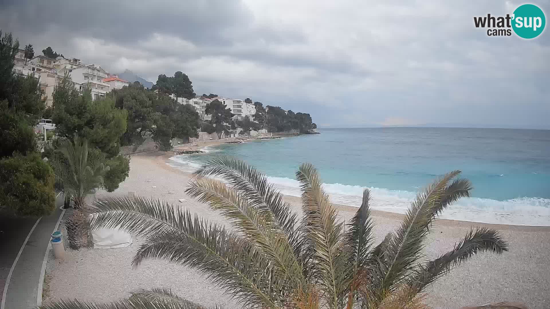 Webcam Plage Lučica Brela – Vue en direct sur la côte adriatique