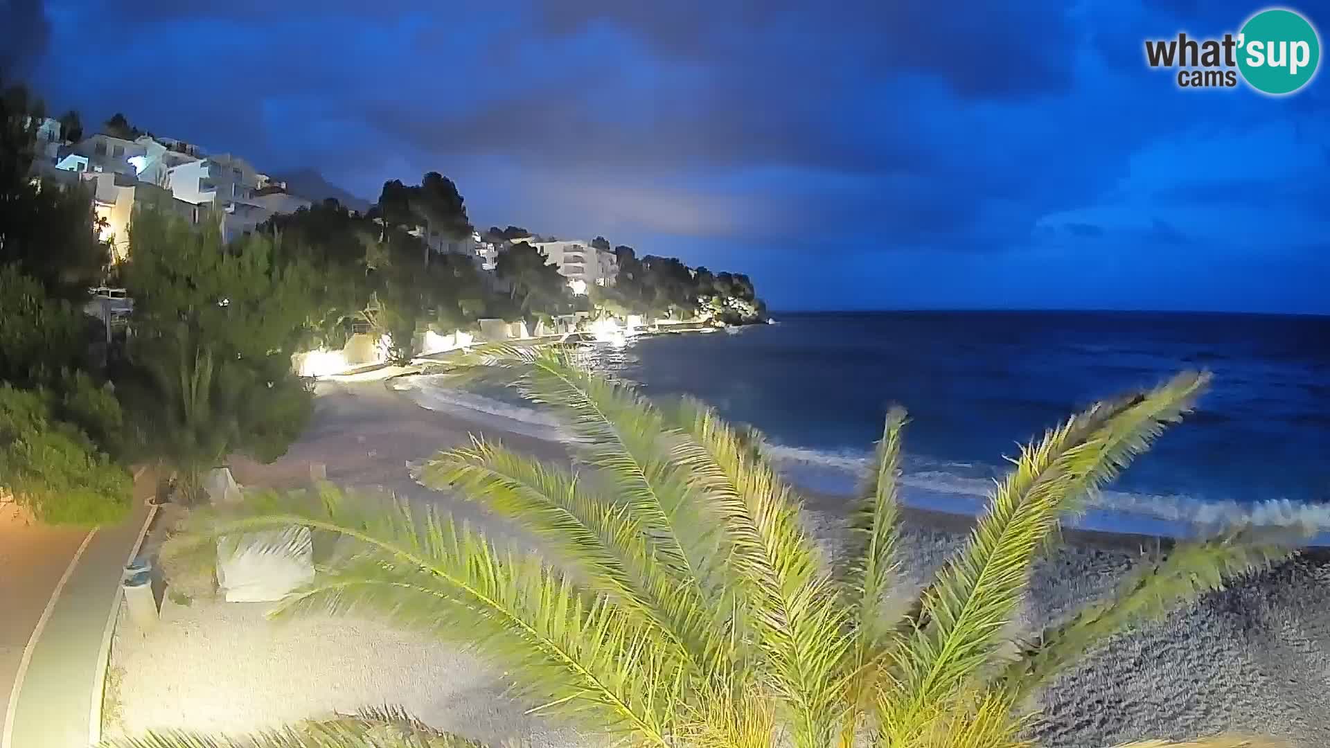 Webcam Lučica Strand Beach Brela – Liveblick von der Adriaküste