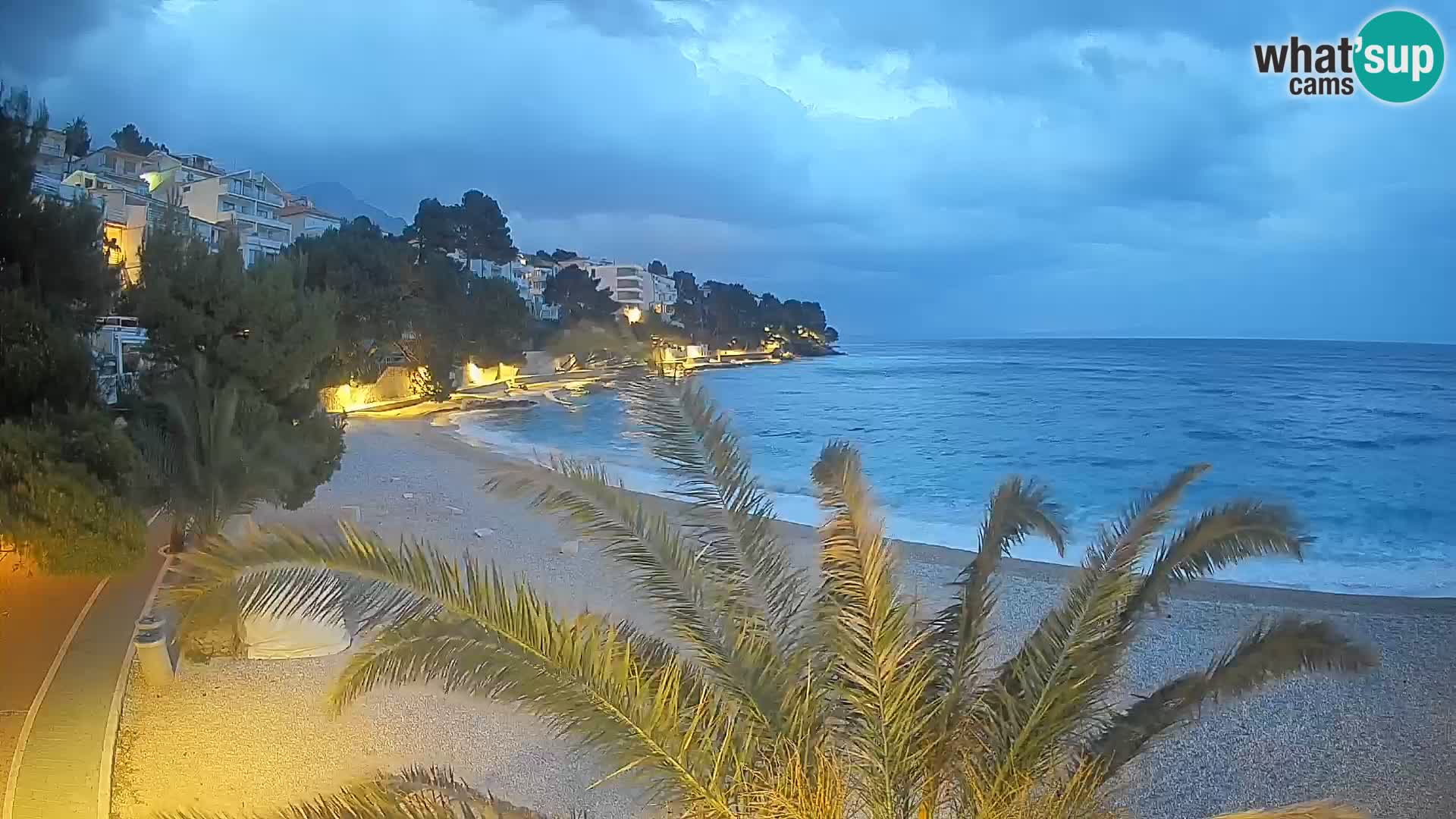 Webcam Lučica Strand Beach Brela – Liveblick von der Adriaküste