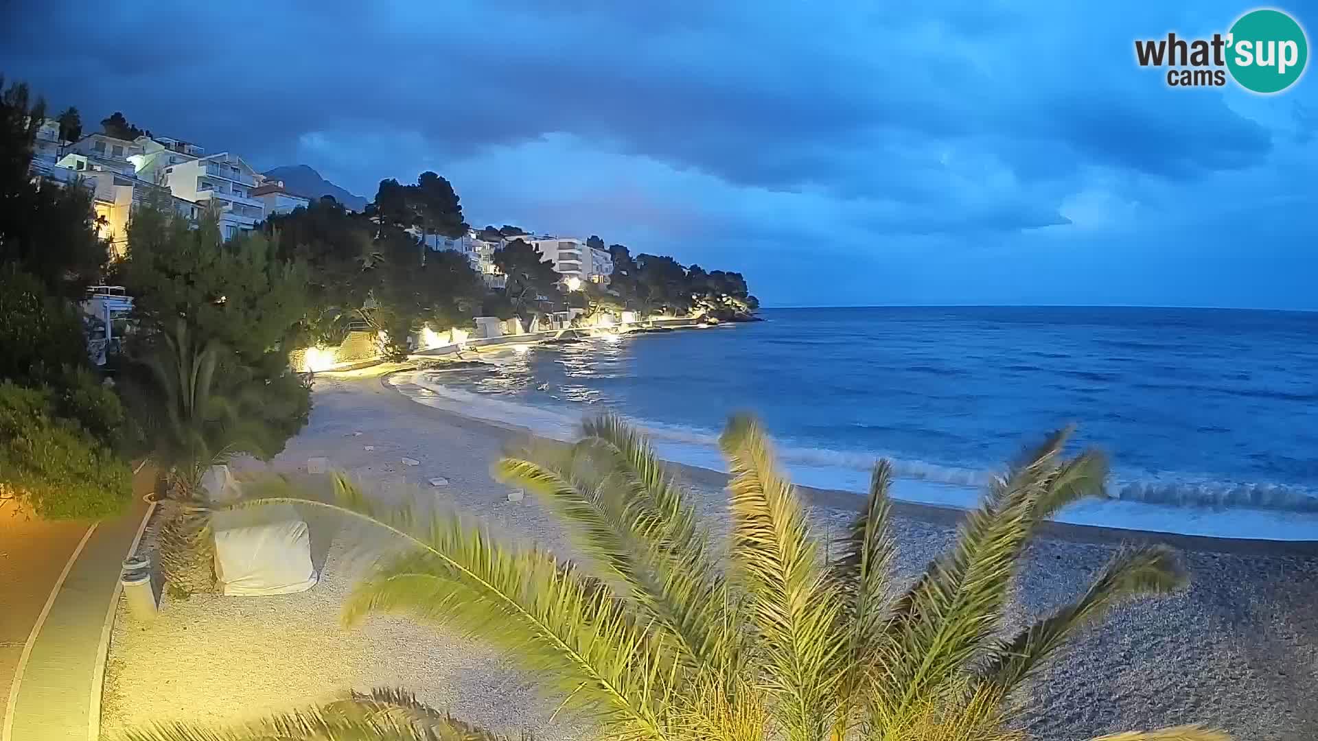 Webcam Lučica Strand Beach Brela – Liveblick von der Adriaküste