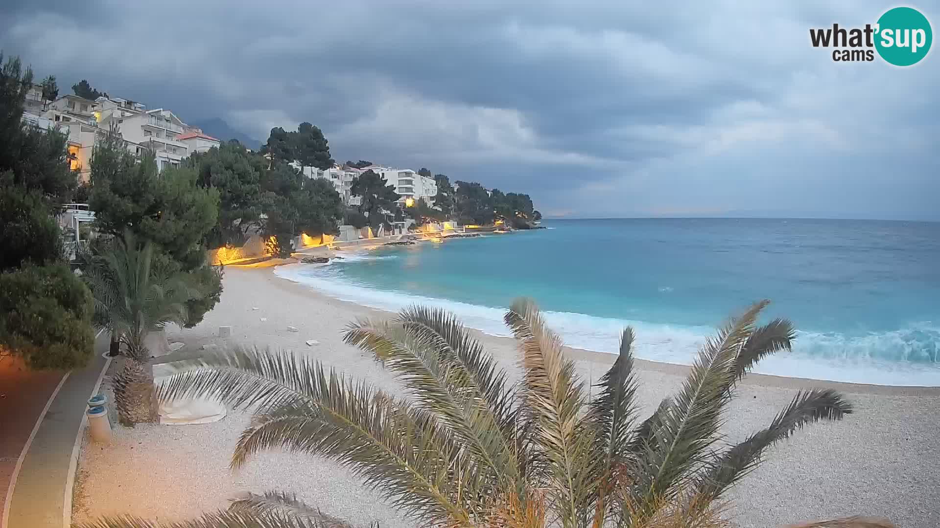 Webcam Lučica Strand Beach Brela – Liveblick von der Adriaküste