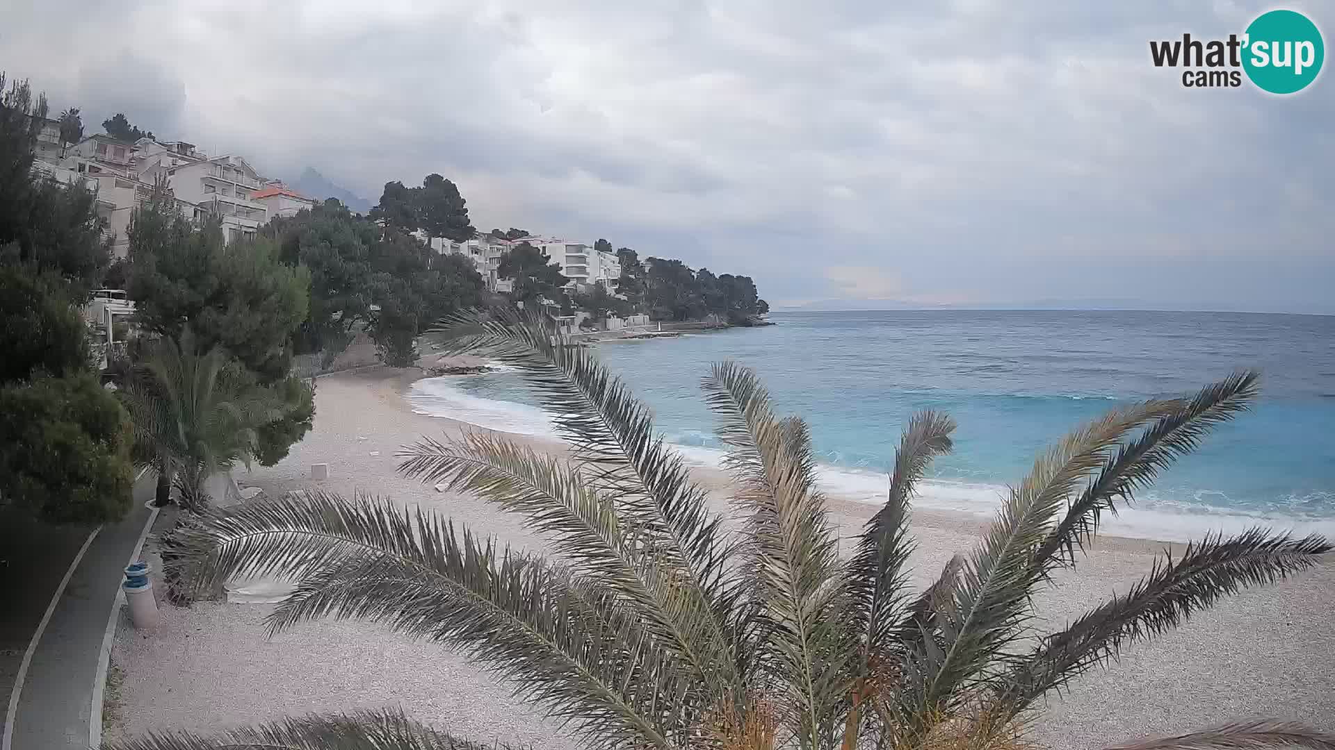Webcam Lučica Strand Beach Brela – Liveblick von der Adriaküste
