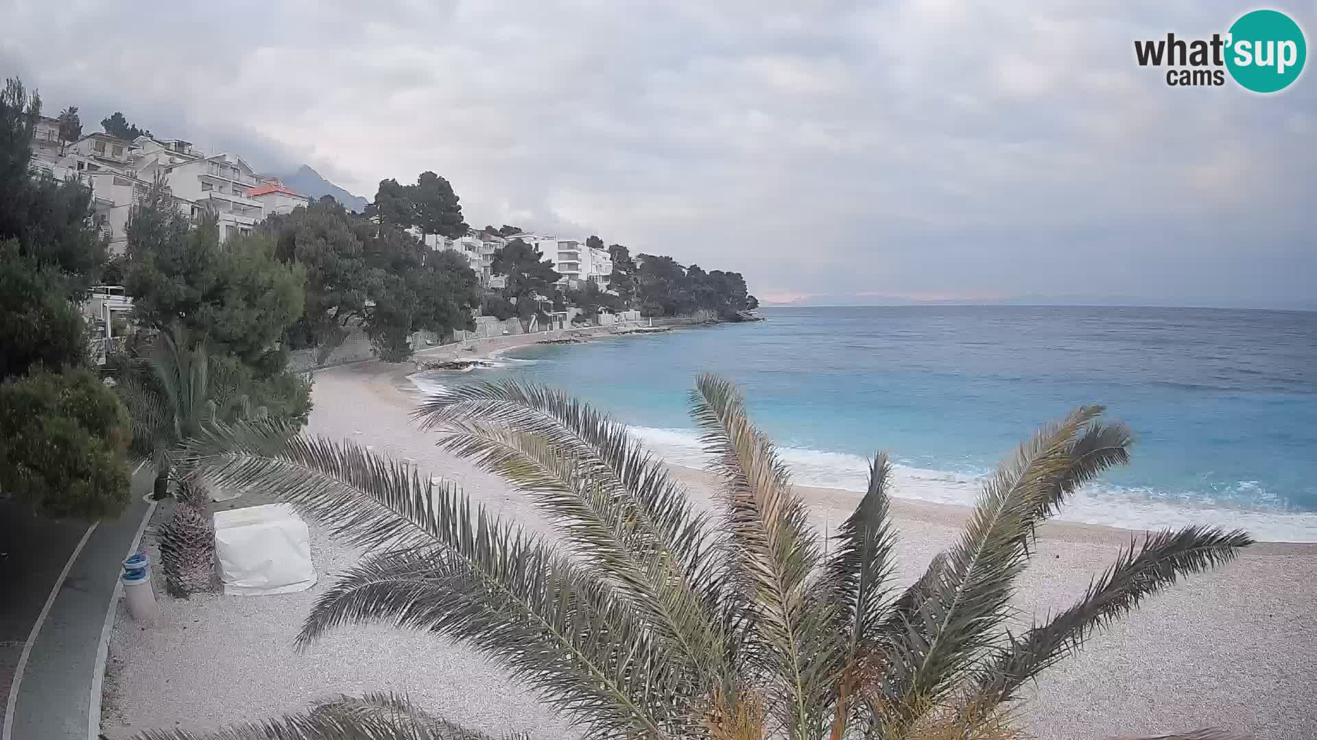 Webcam Lučica Strand Beach Brela – Liveblick von der Adriaküste