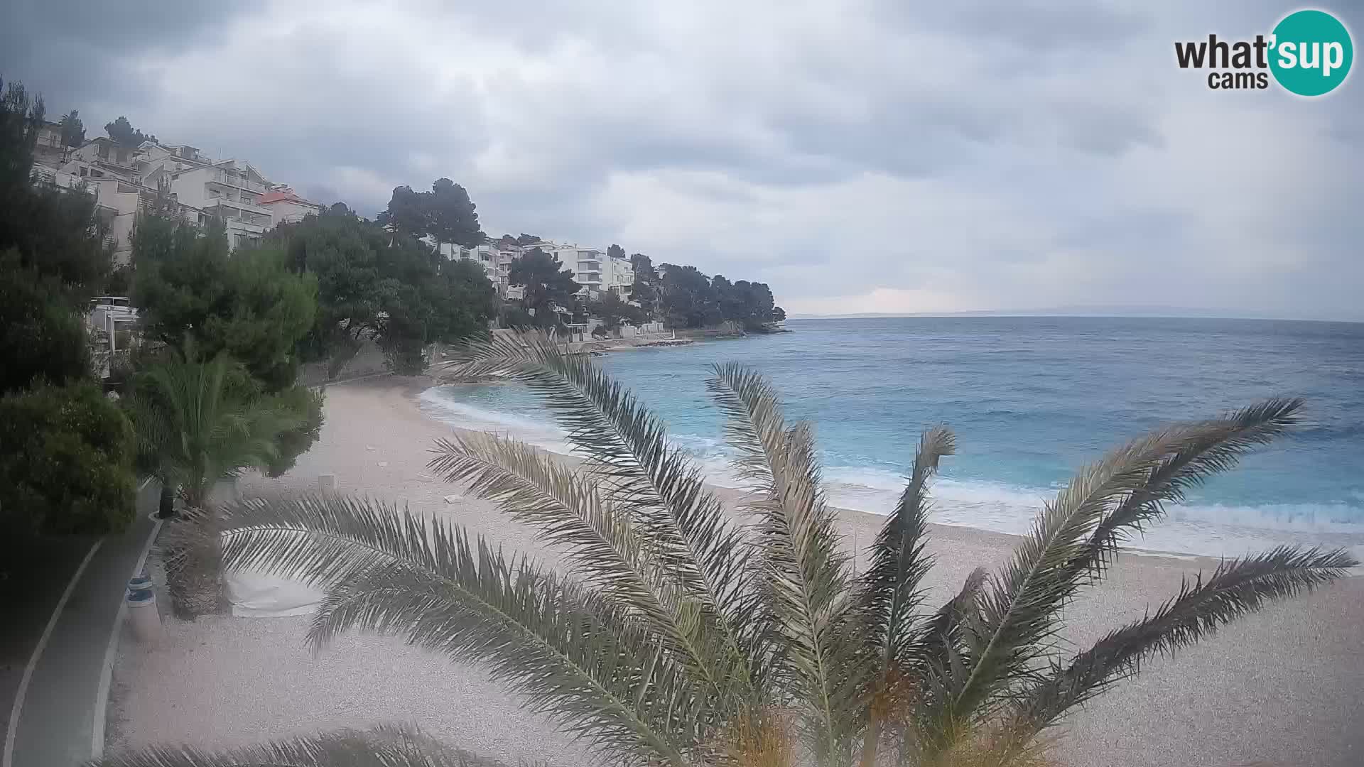 Webcam Lučica Strand Beach Brela – Liveblick von der Adriaküste