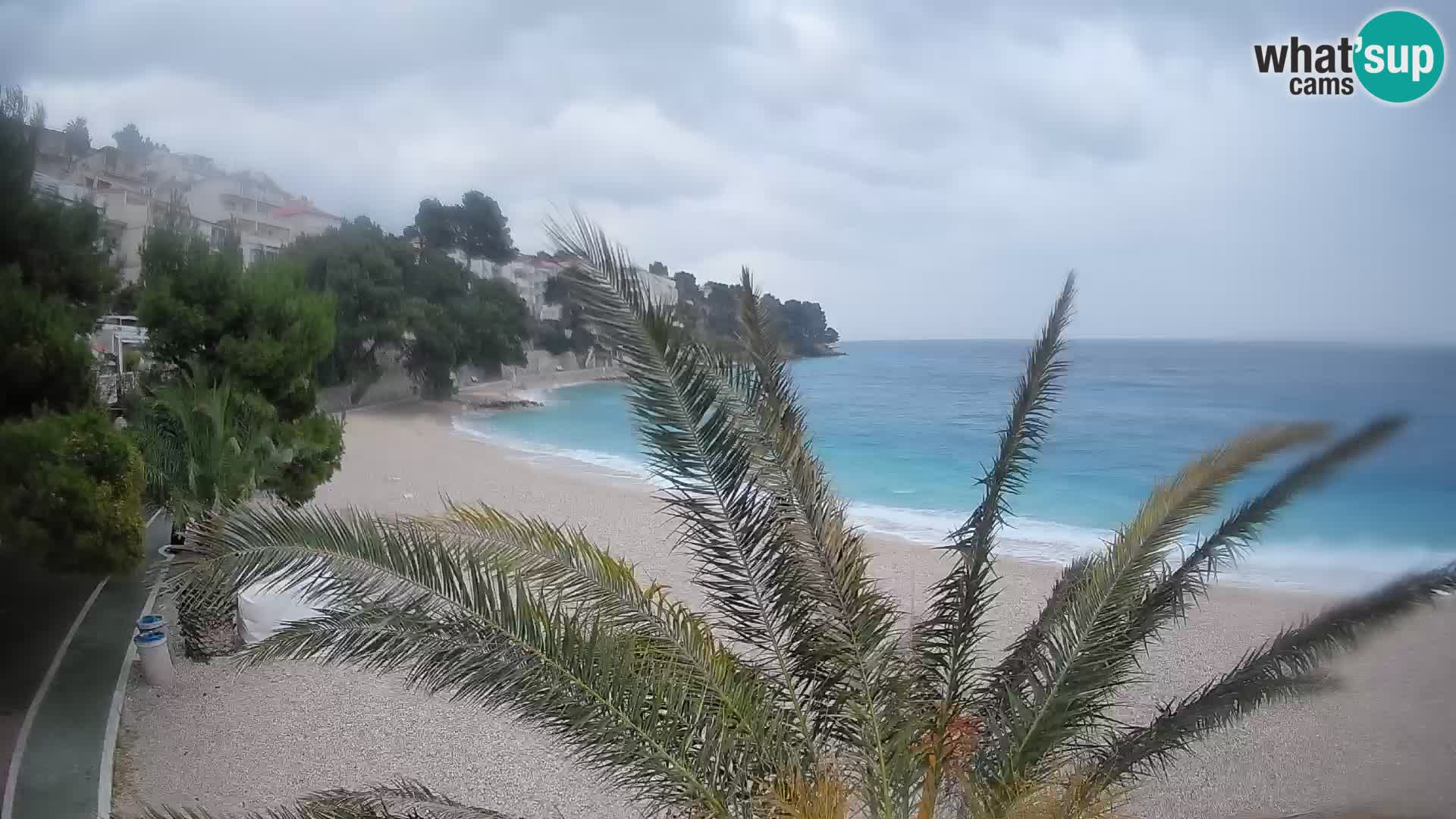 Webcam Lučica Strand Beach Brela – Liveblick von der Adriaküste