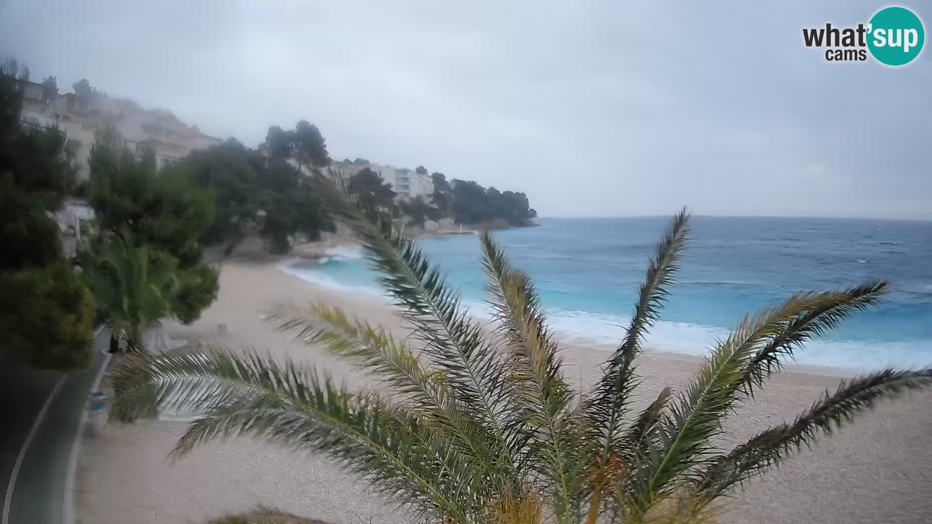 Webcam Lučica Strand Beach Brela – Liveblick von der Adriaküste
