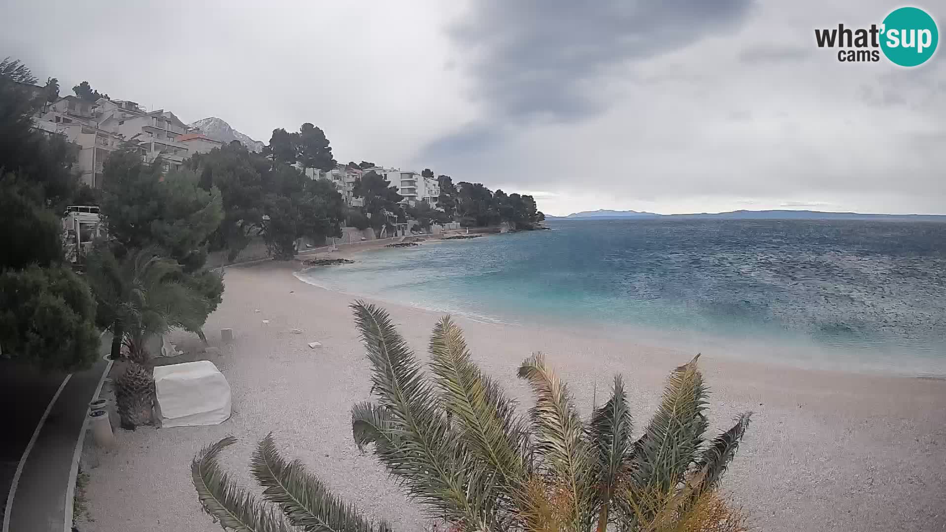 Webcam Plage Lučica Brela – Vue en direct sur la côte adriatique