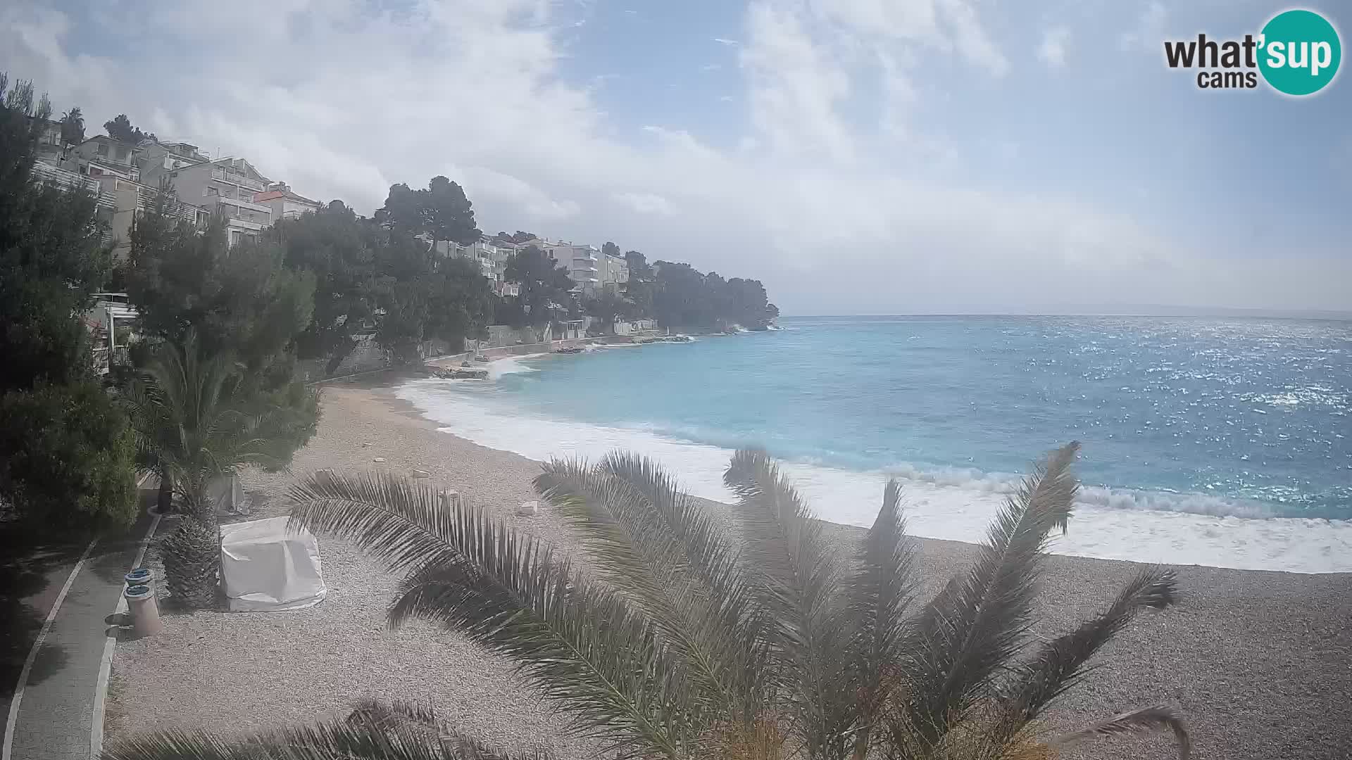 Webcam Spiaggia Lučica Brela – Vista live sulla costa adriatica