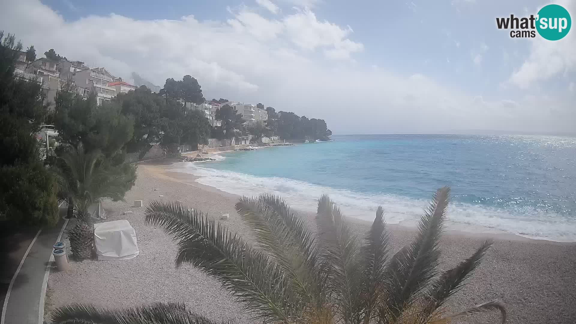 Webcam Lučica Strand Beach Brela – Liveblick von der Adriaküste