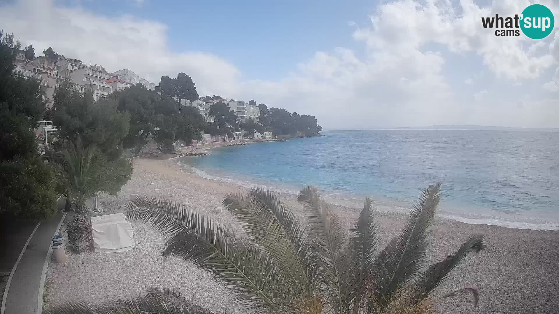 Webcam Plage Lučica Brela – Vue en direct sur la côte adriatique