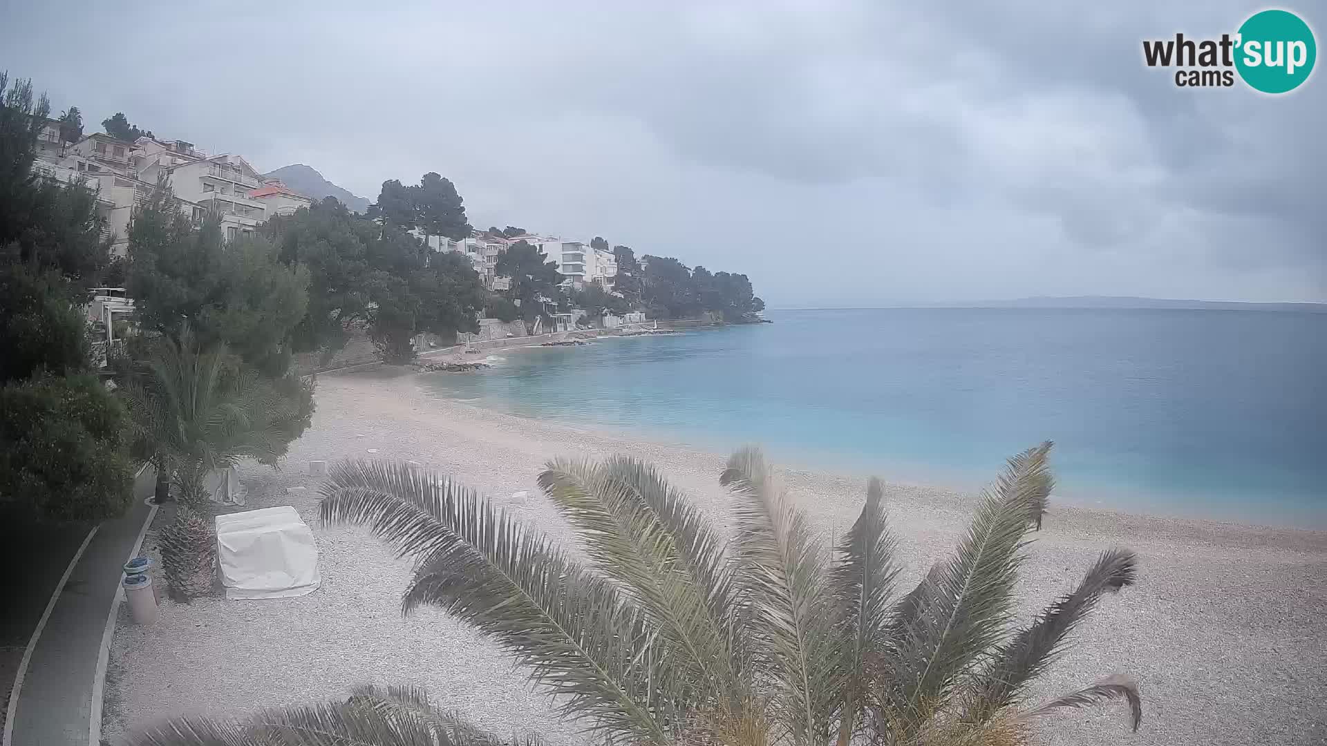 Webcam Lučica Strand Beach Brela – Liveblick von der Adriaküste