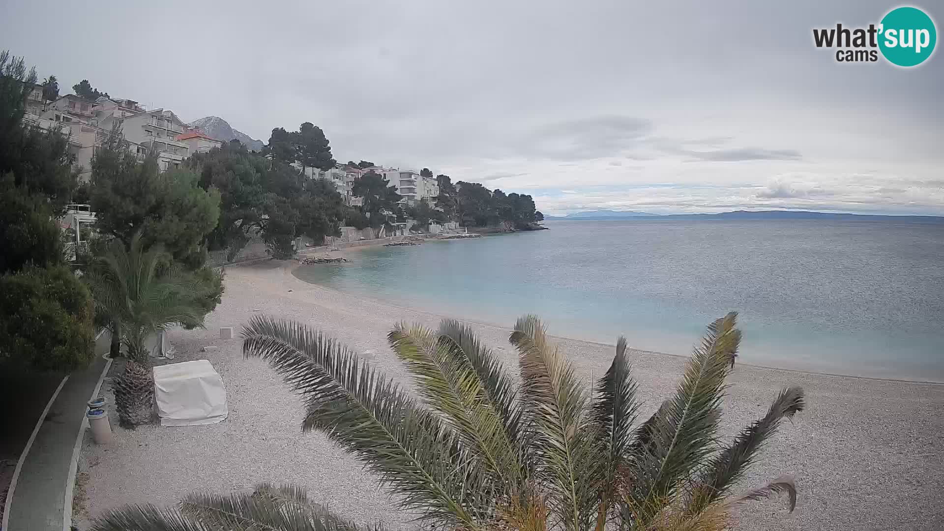 Webcam Plage Lučica Brela – Vue en direct sur la côte adriatique