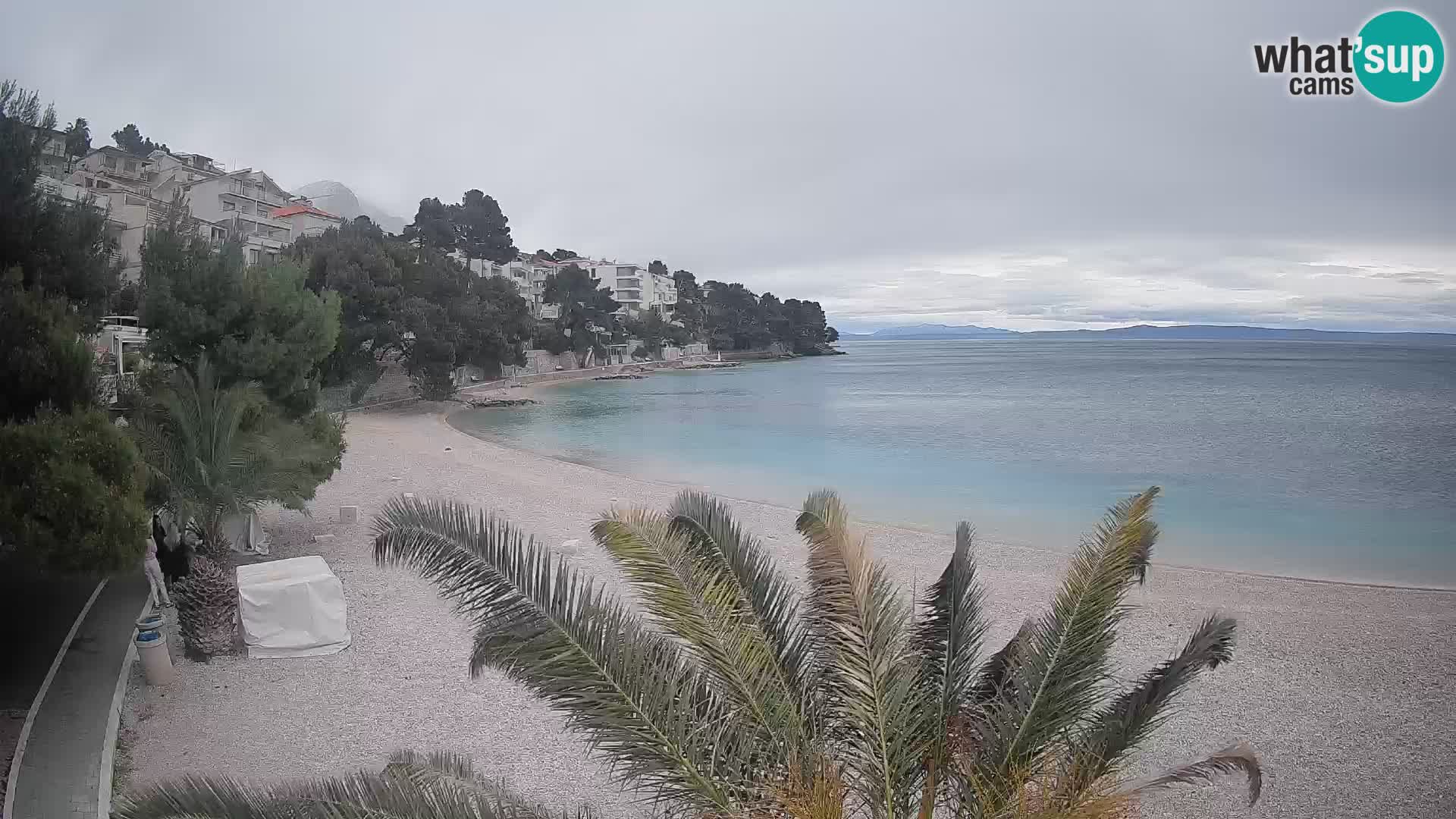 Webcam Lučica Strand Beach Brela – Liveblick von der Adriaküste