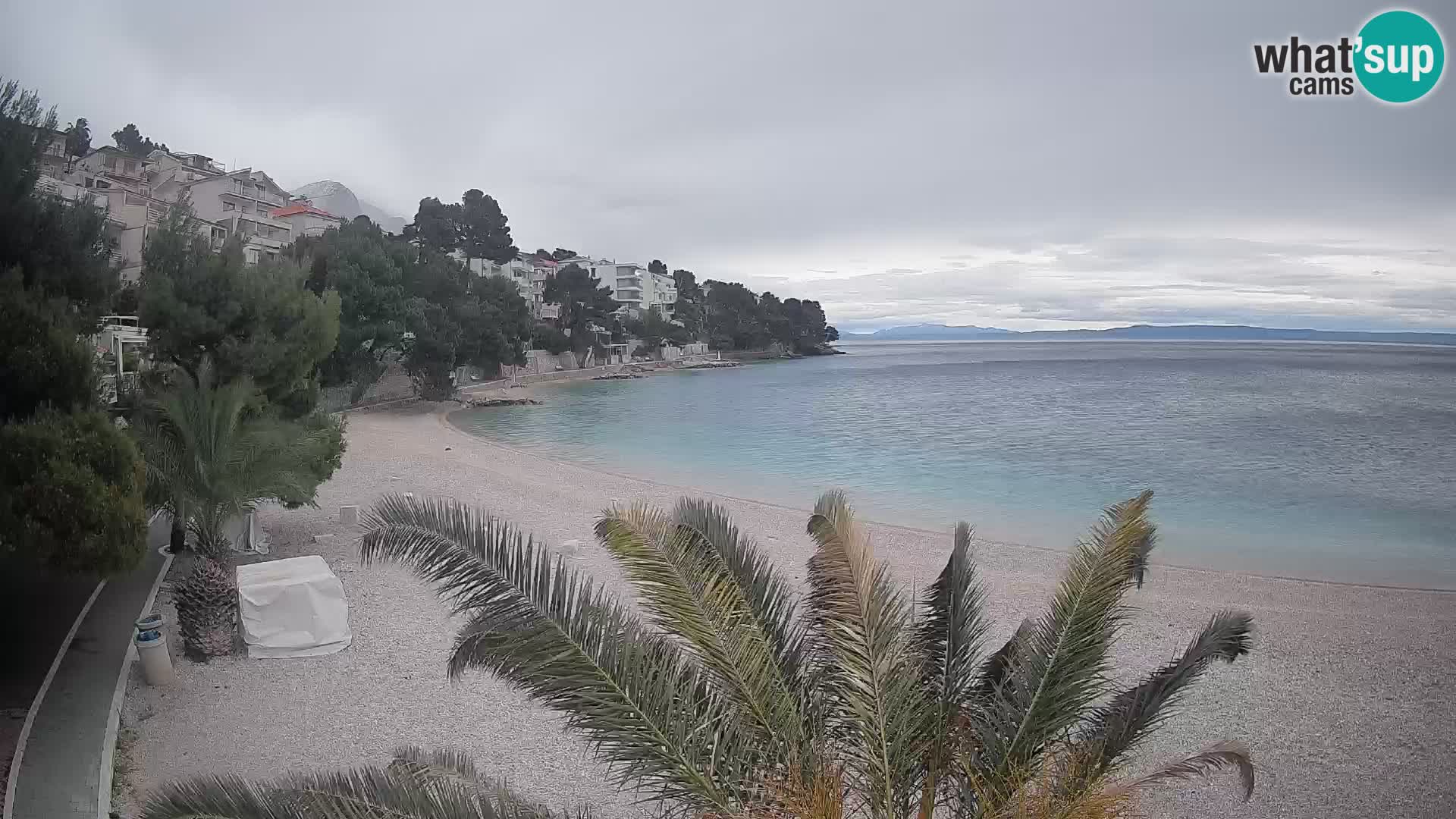 Webcam Lučica Strand Beach Brela – Liveblick von der Adriaküste