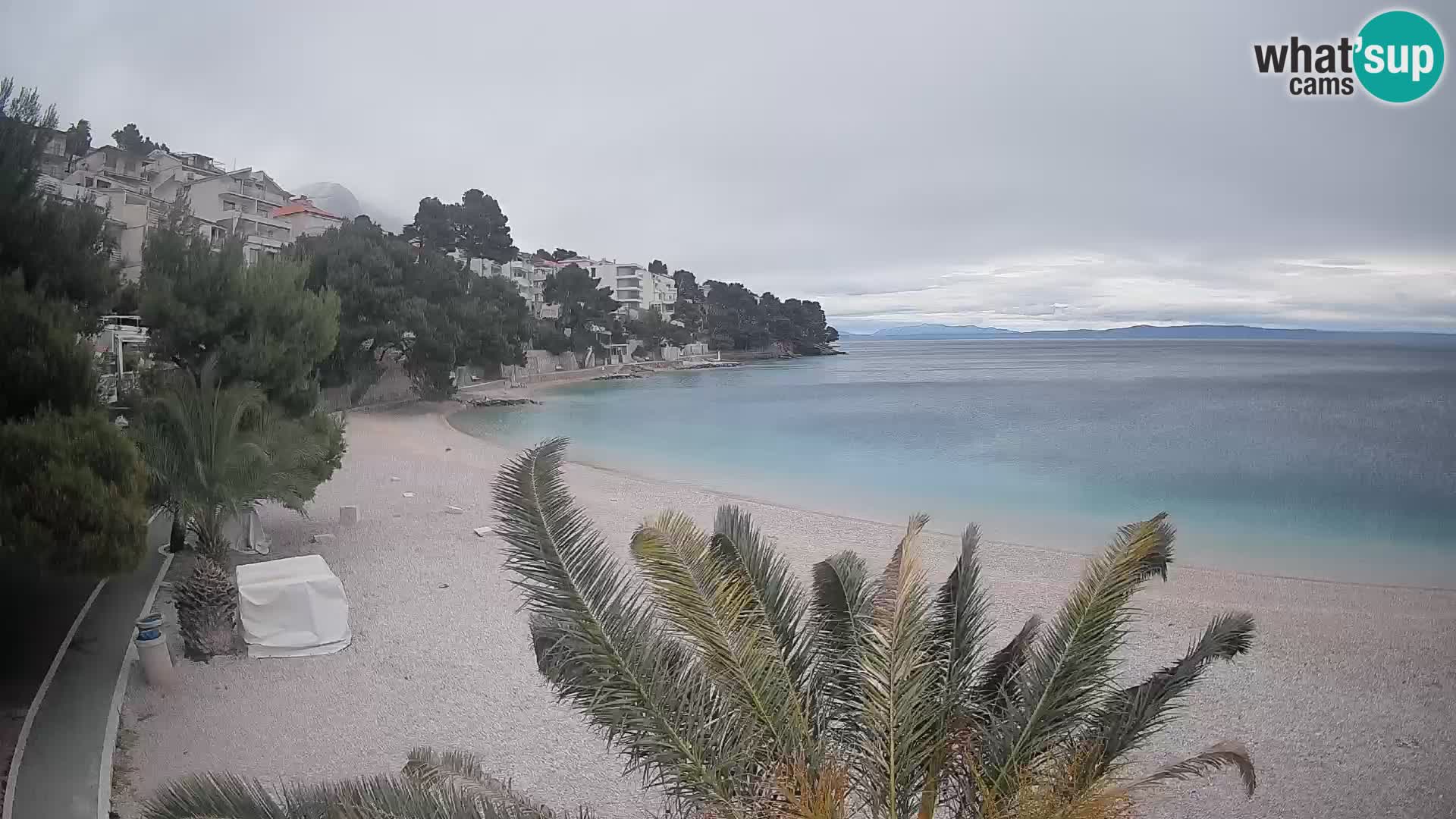 Webcam Plage Lučica Brela – Vue en direct sur la côte adriatique
