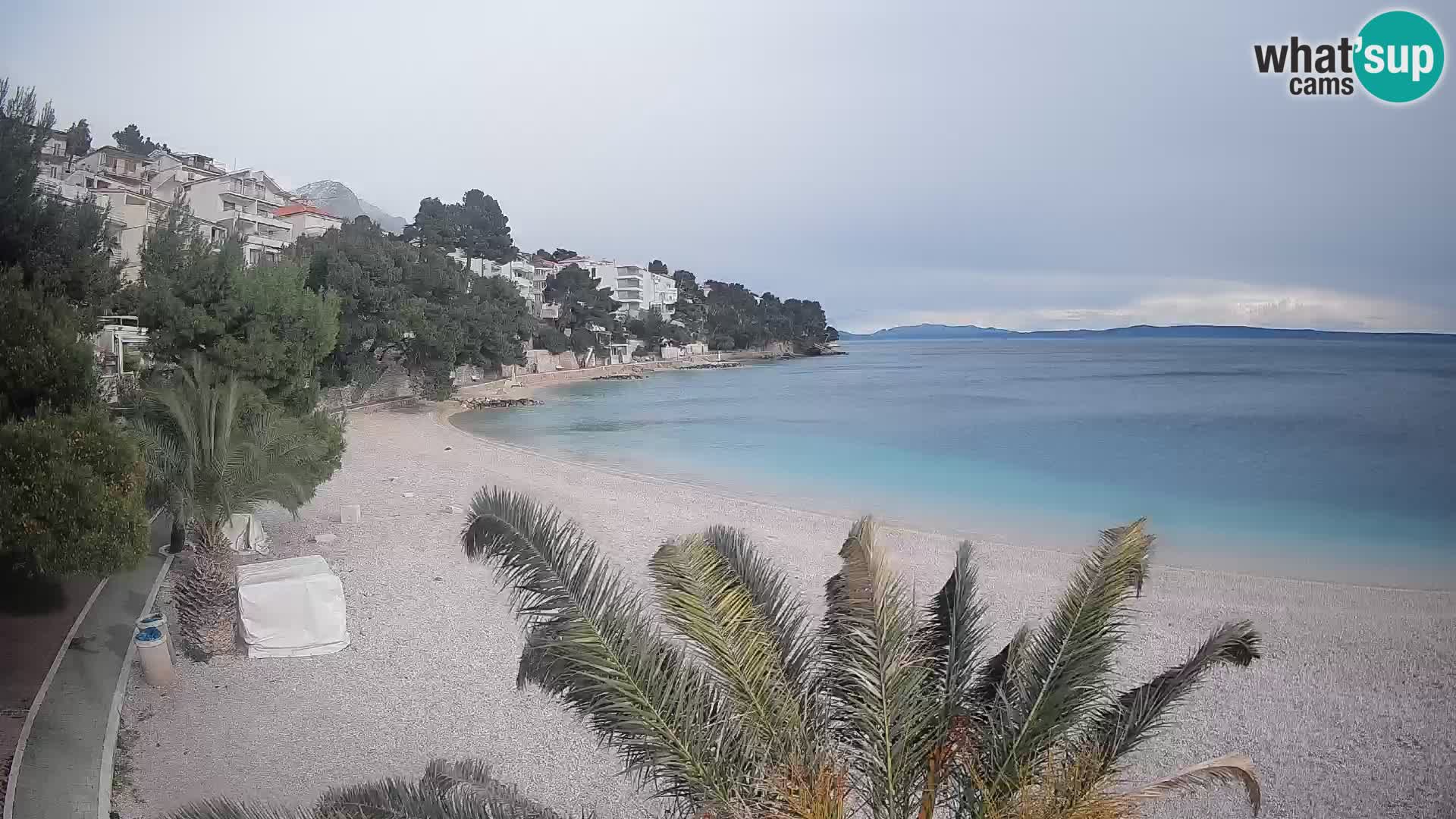 Webcam Plage Lučica Brela – Vue en direct sur la côte adriatique
