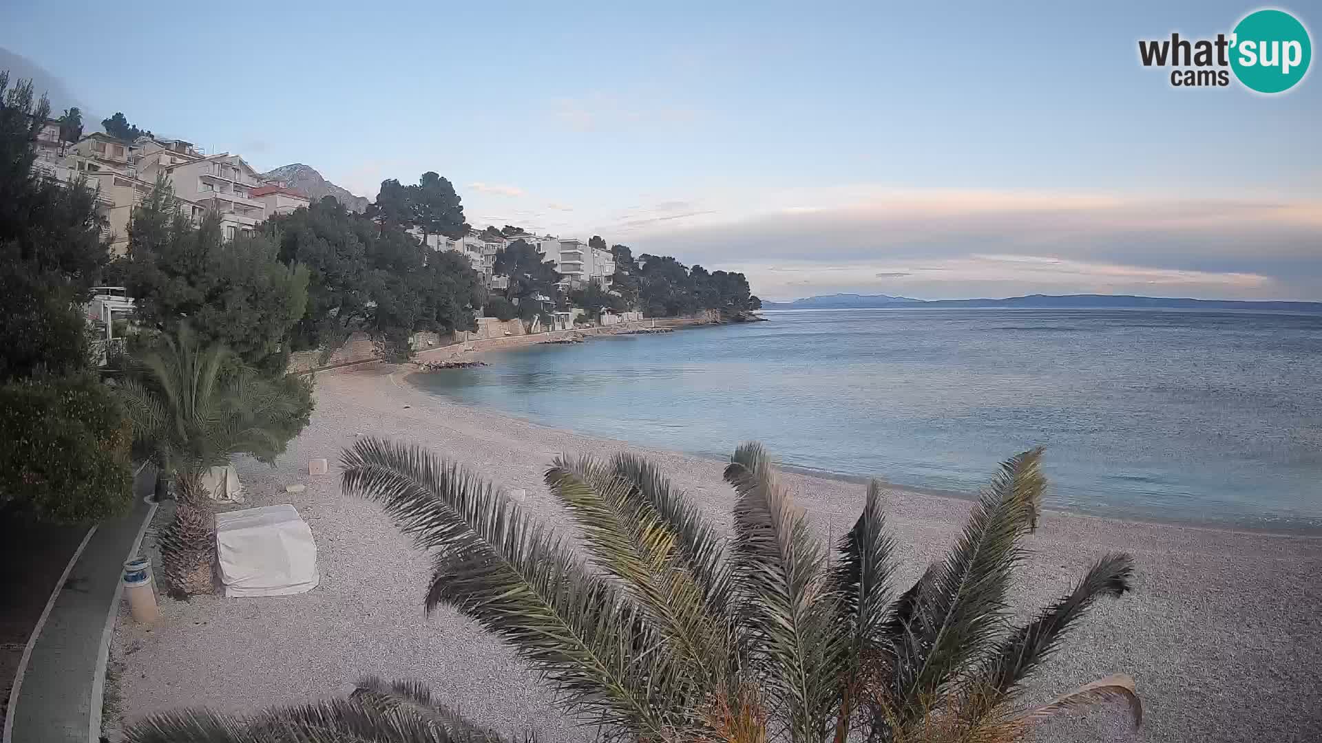 Webcam Spiaggia Lučica Brela – Vista live sulla costa adriatica