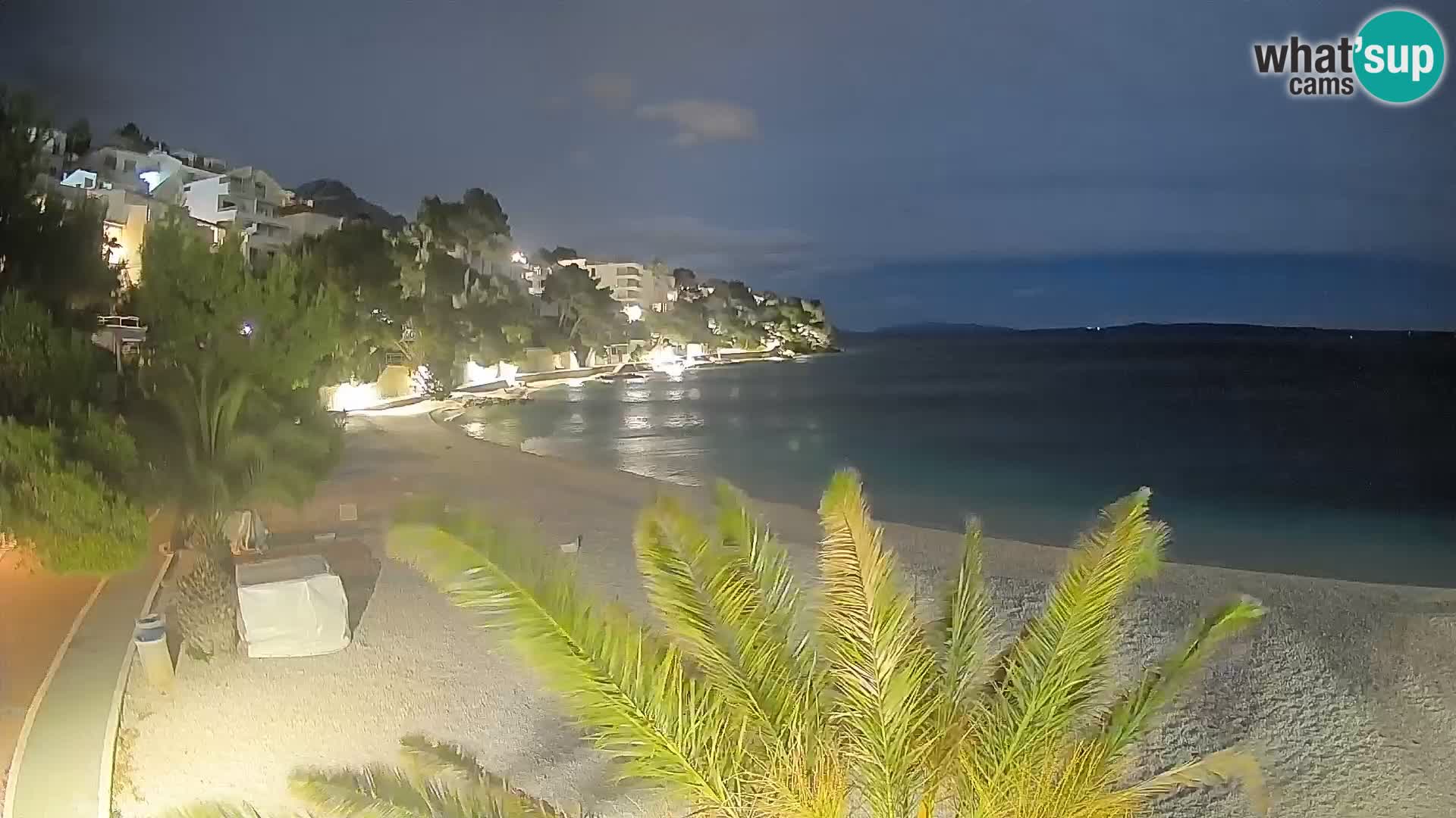 Webcam Lučica Strand Beach Brela – Liveblick von der Adriaküste