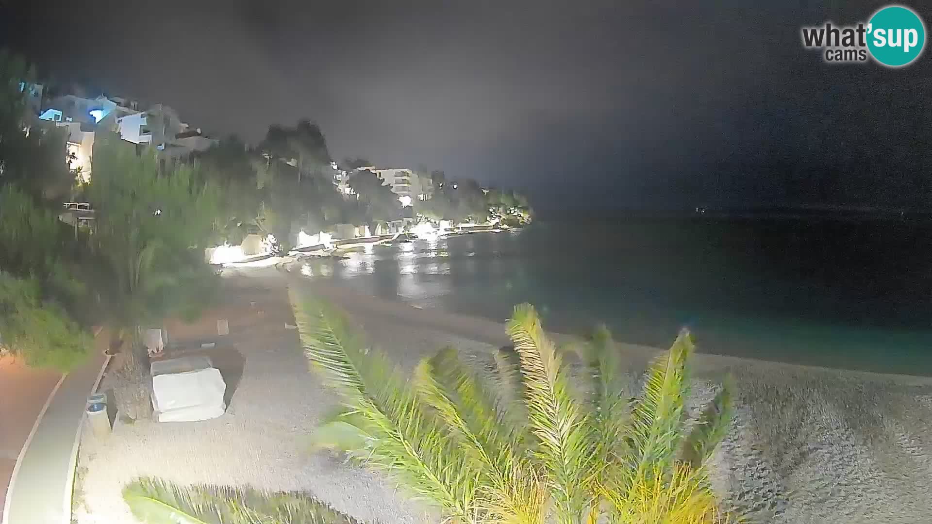 Web kamera Plaža Lučica Brela – Pogled uživo na jadransku obalu