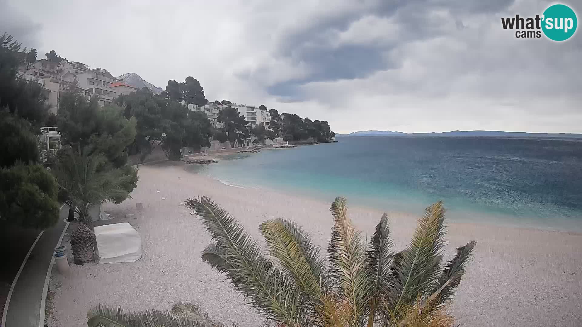 Webcam Lučica Strand Beach Brela – Liveblick von der Adriaküste