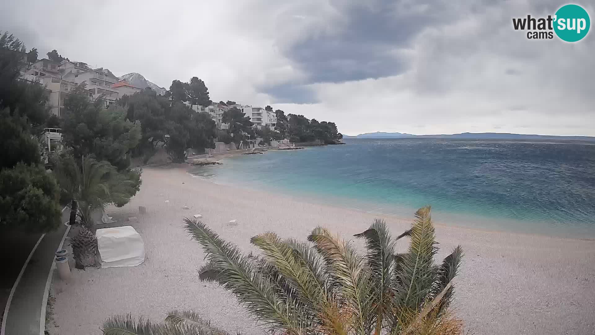 Webcam Plage Lučica Brela – Vue en direct sur la côte adriatique