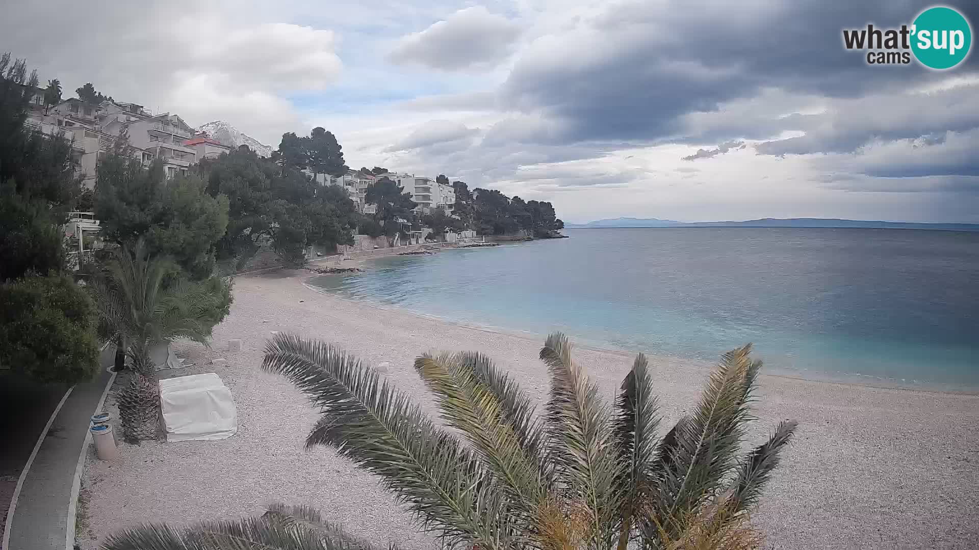 Webcam Lučica Strand Beach Brela – Liveblick von der Adriaküste