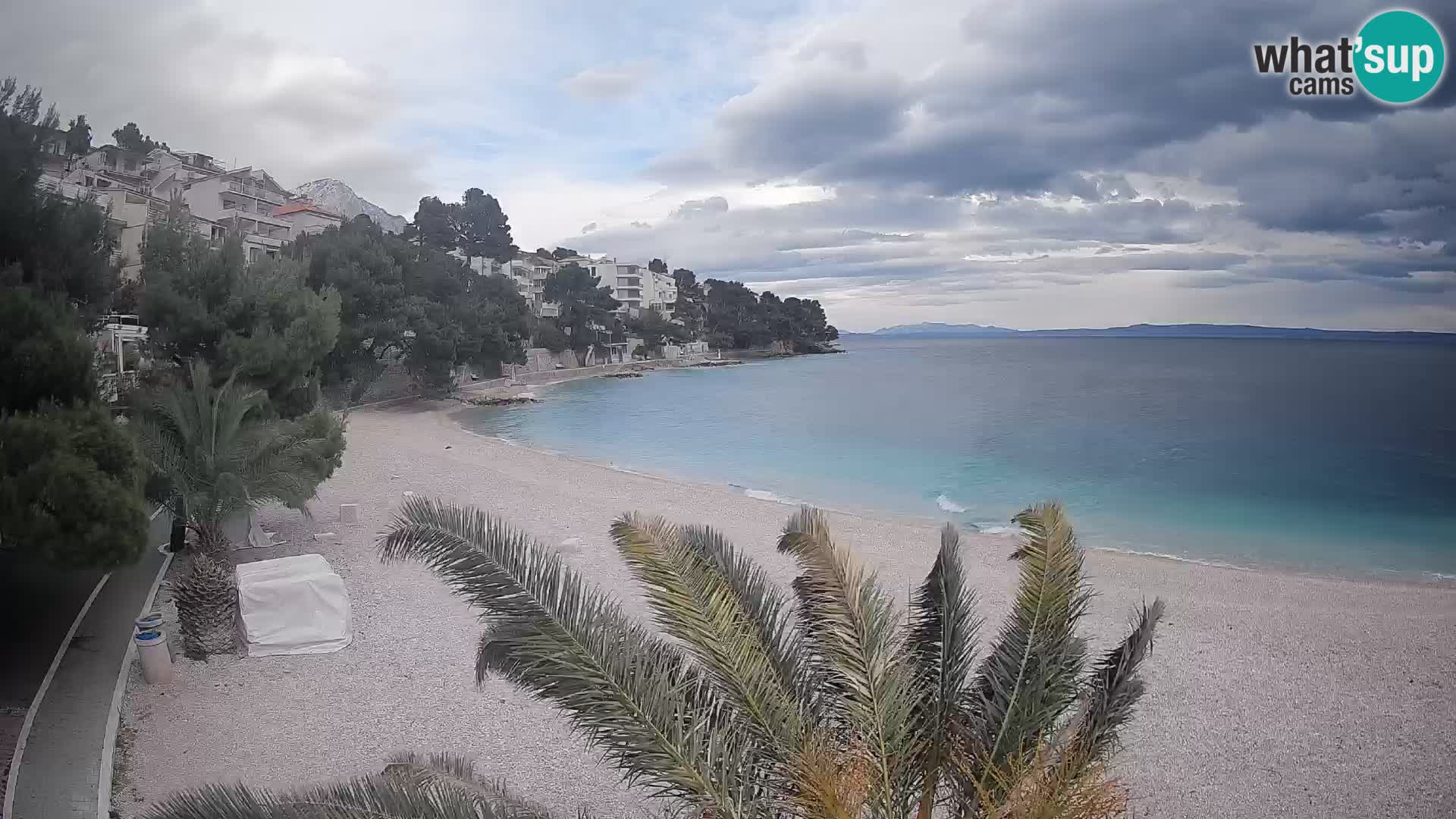 Webcam Lučica Strand Beach Brela – Liveblick von der Adriaküste