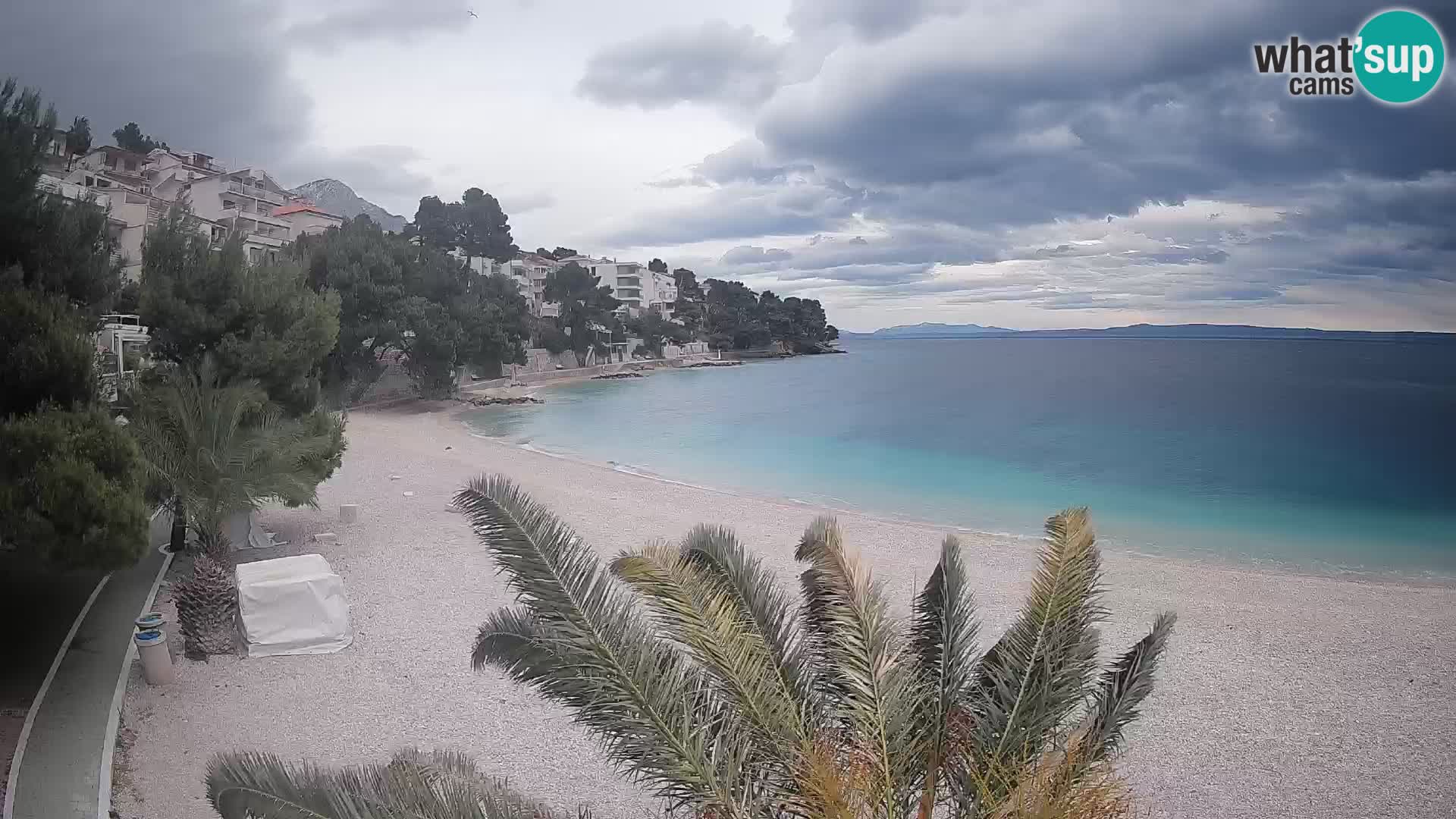 Webcam Lučica Strand Beach Brela – Liveblick von der Adriaküste
