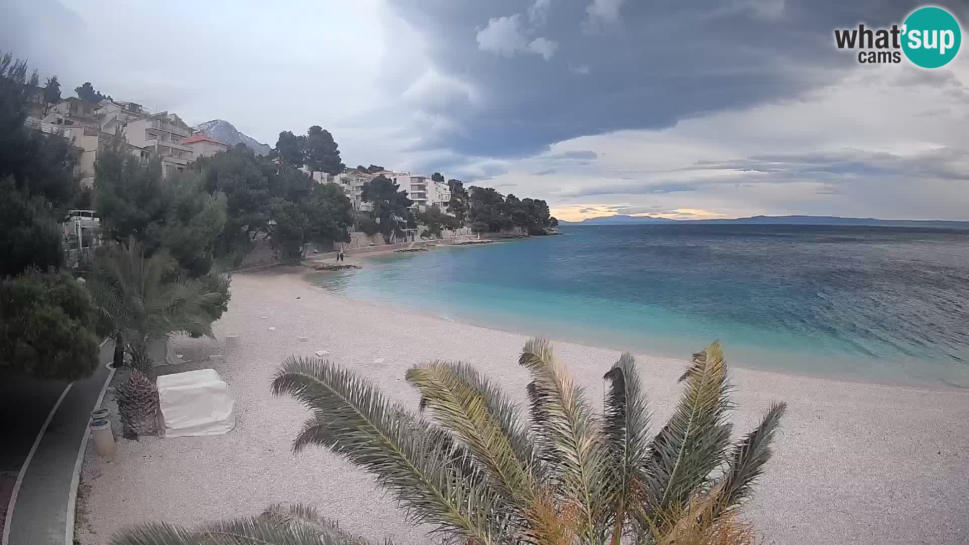 Webcam Lučica Strand Beach Brela – Liveblick von der Adriaküste