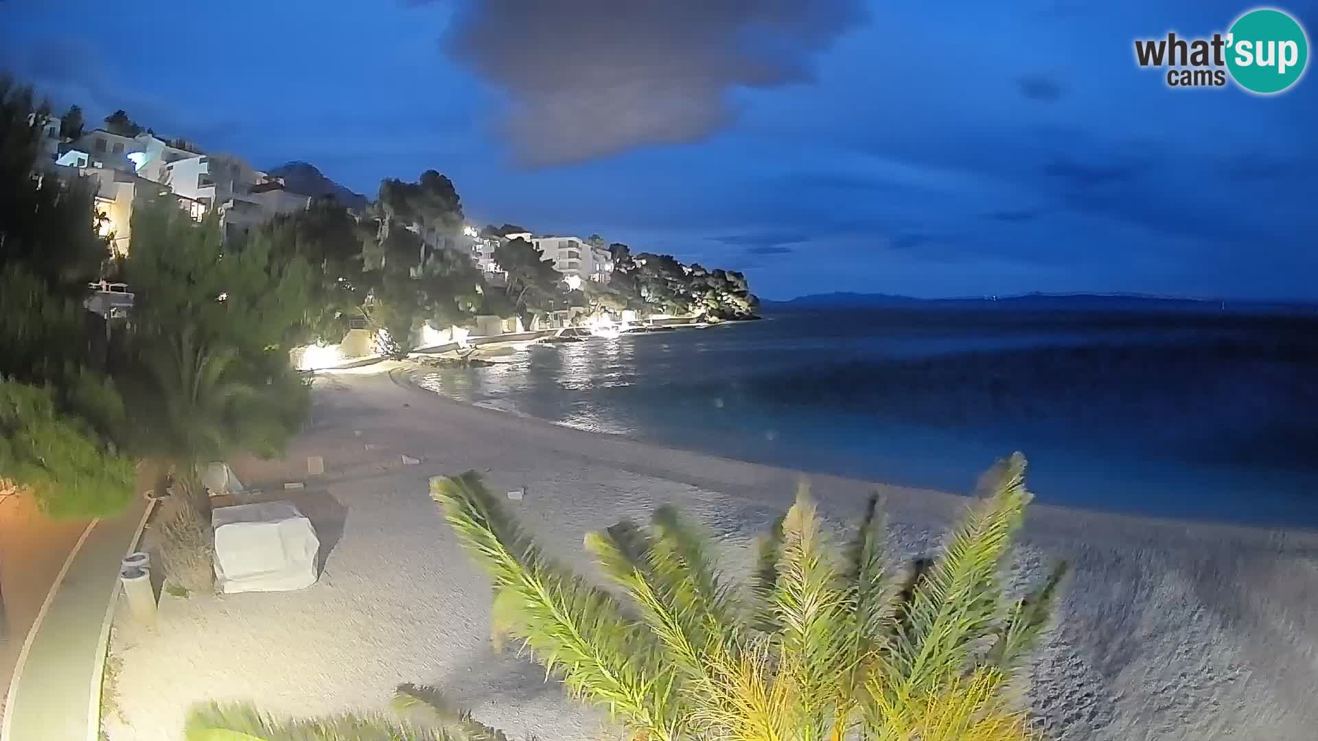 Spletna kamera Plaža Lučica Brela – Pogled v živo na Jadransko obalo
