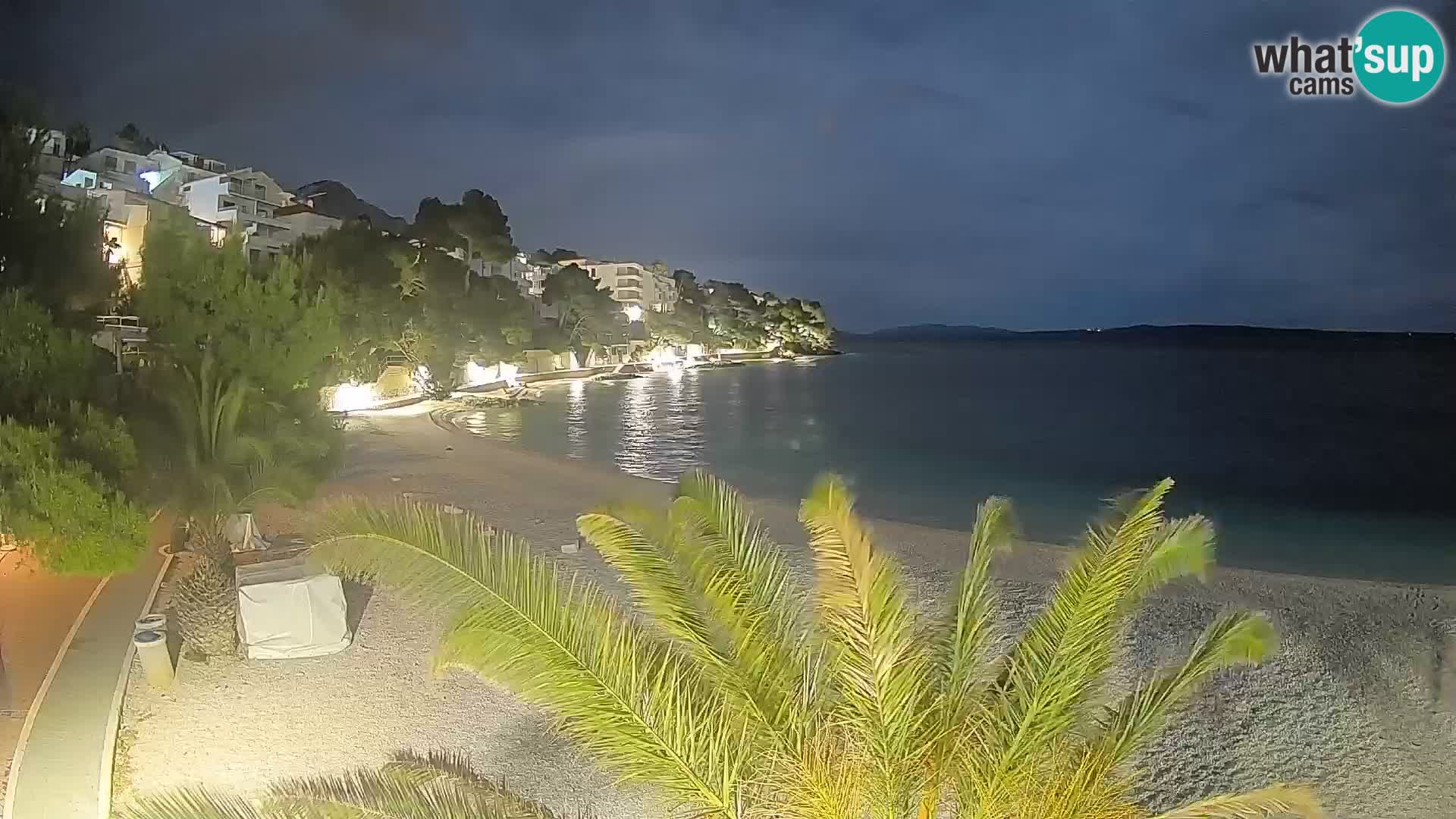Webcam Lučica Strand Beach Brela – Liveblick von der Adriaküste