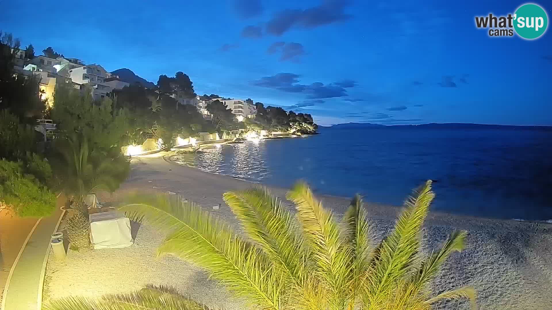 Webcam Plage Lučica Brela – Vue en direct sur la côte adriatique