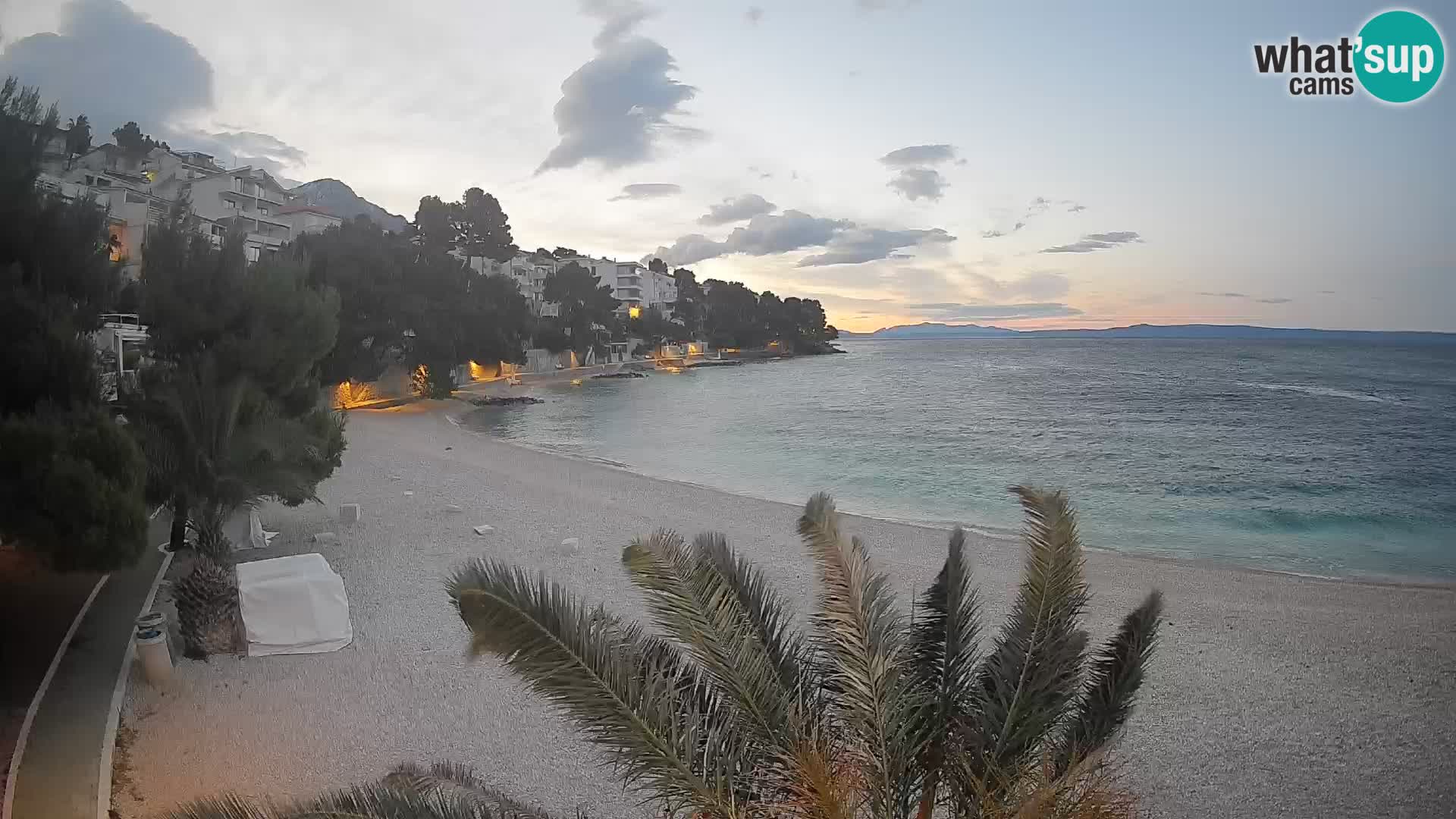 Webcam Lučica Strand Beach Brela – Liveblick von der Adriaküste