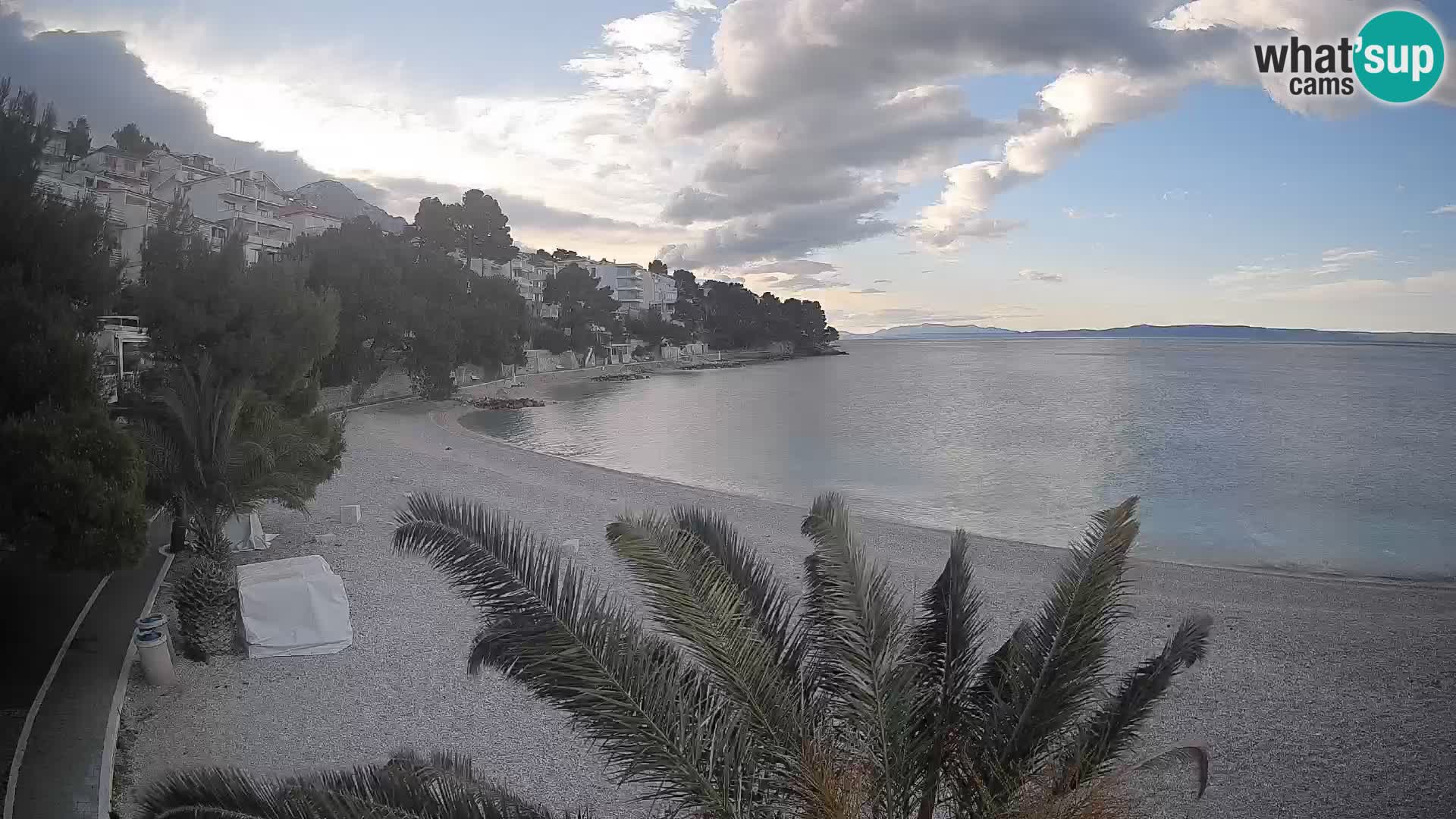 Webcam Lučica Strand Beach Brela – Liveblick von der Adriaküste