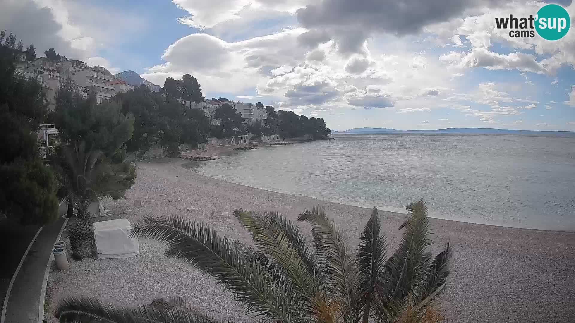 Web kamera Plaža Lučica Brela – Pogled uživo na jadransku obalu