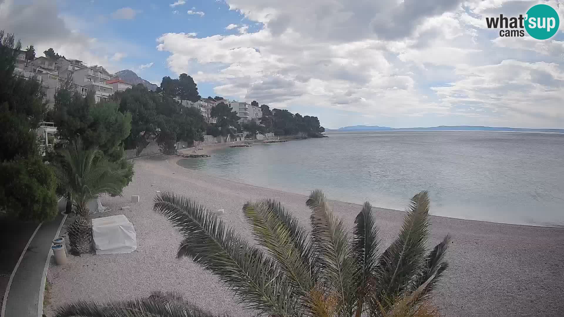 Webcam Plage Lučica Brela – Vue en direct sur la côte adriatique