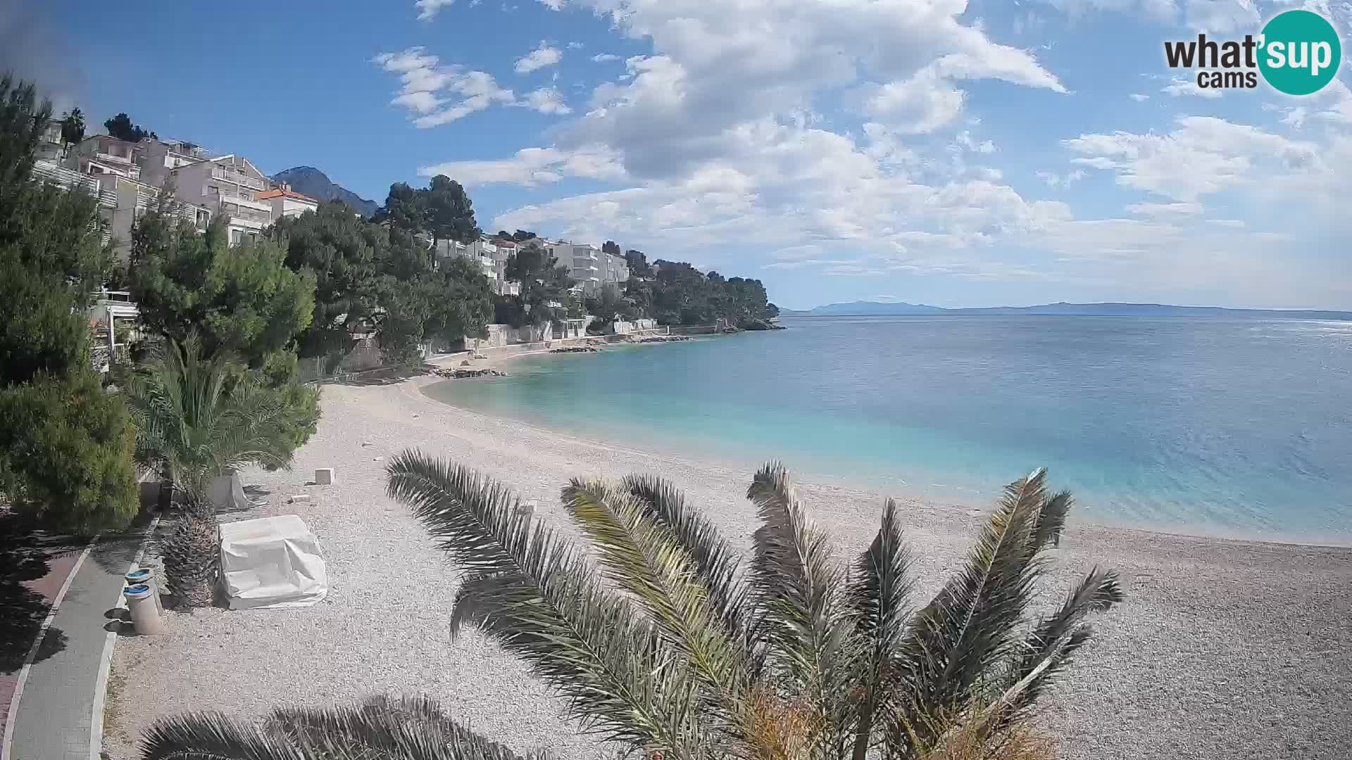 Webcam Spiaggia Lučica Brela – Vista live sulla costa adriatica