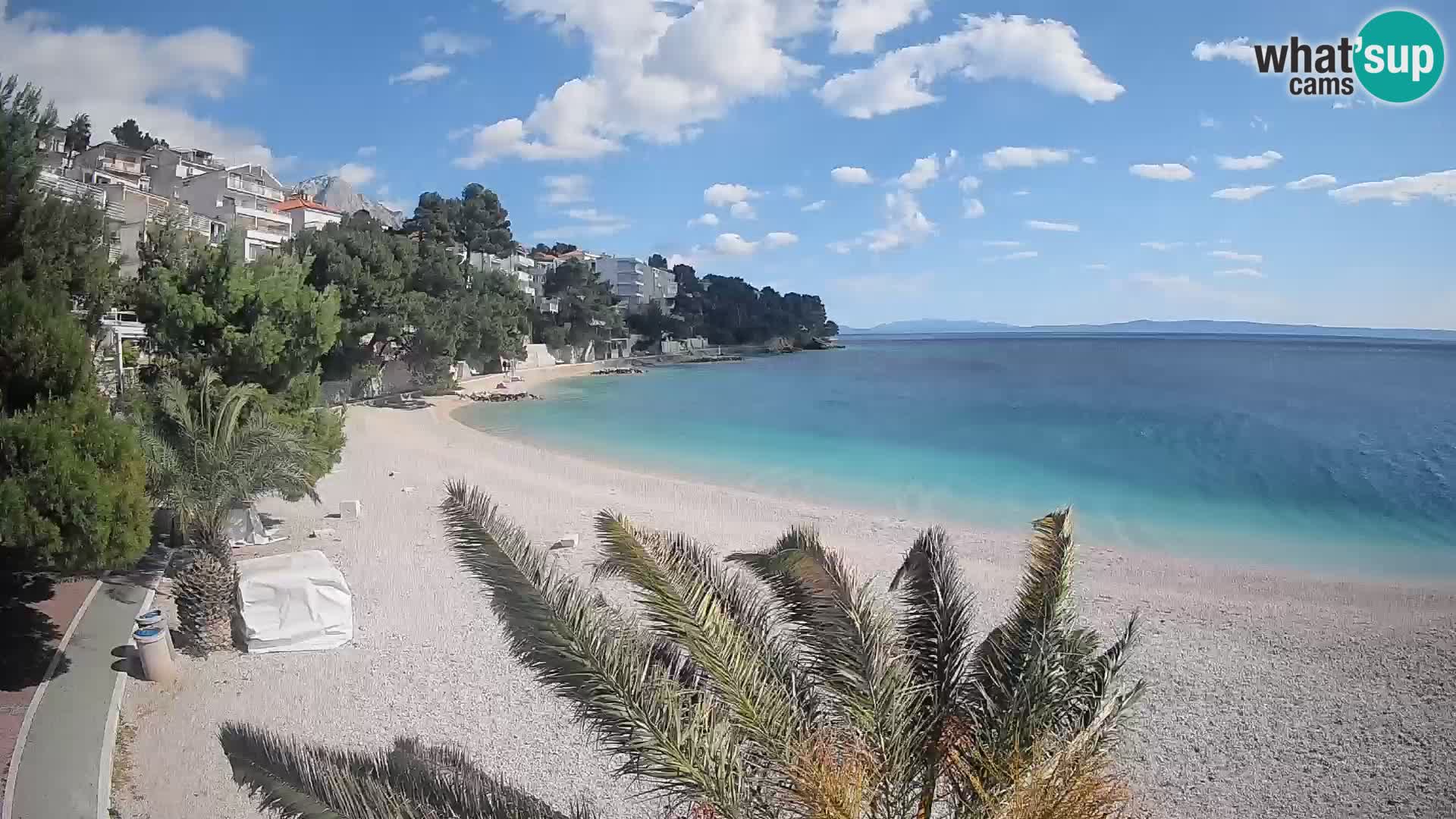 Webcam Plage Lučica Brela – Vue en direct sur la côte adriatique