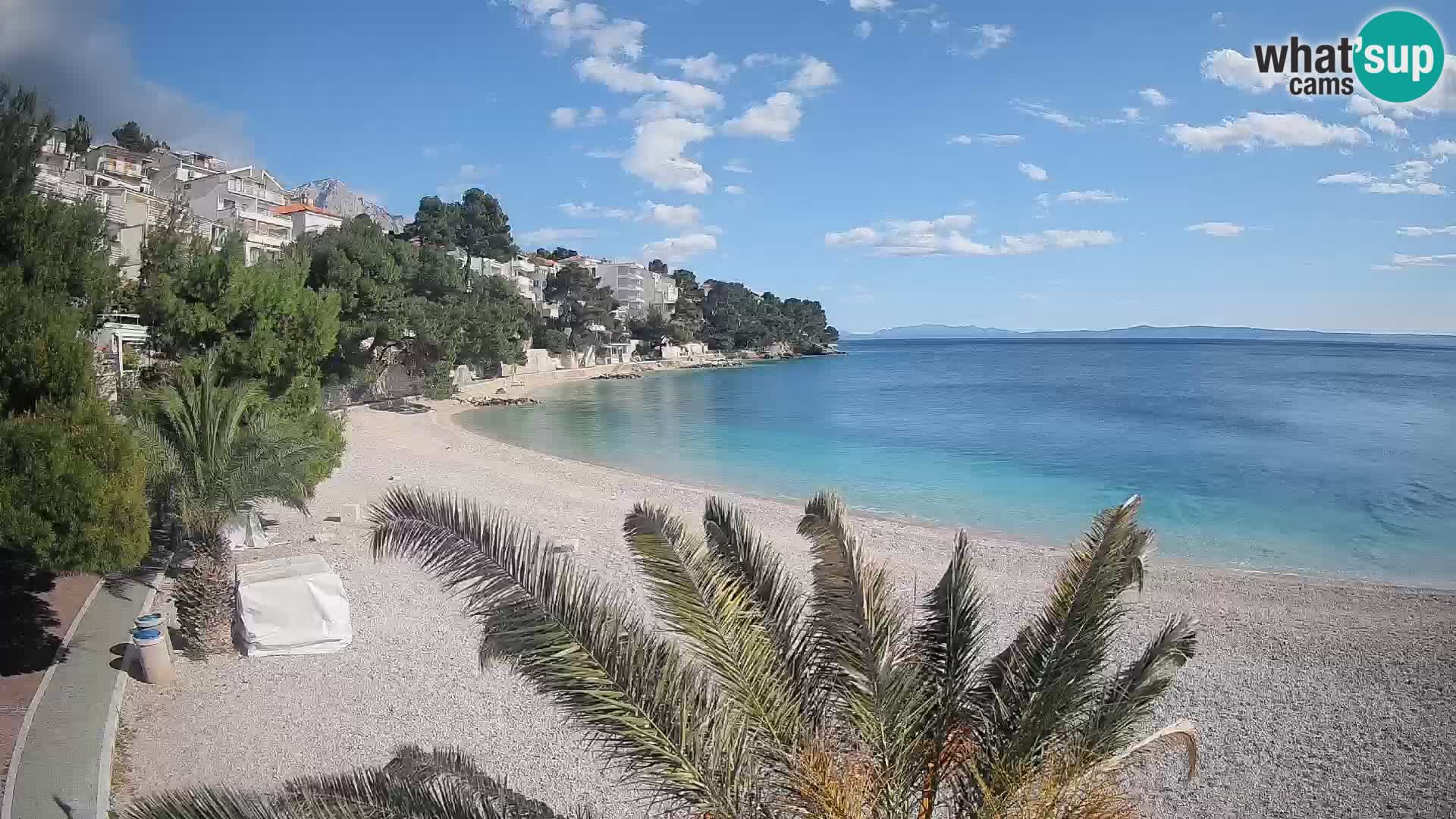 Webcam Lučica Strand Beach Brela – Liveblick von der Adriaküste