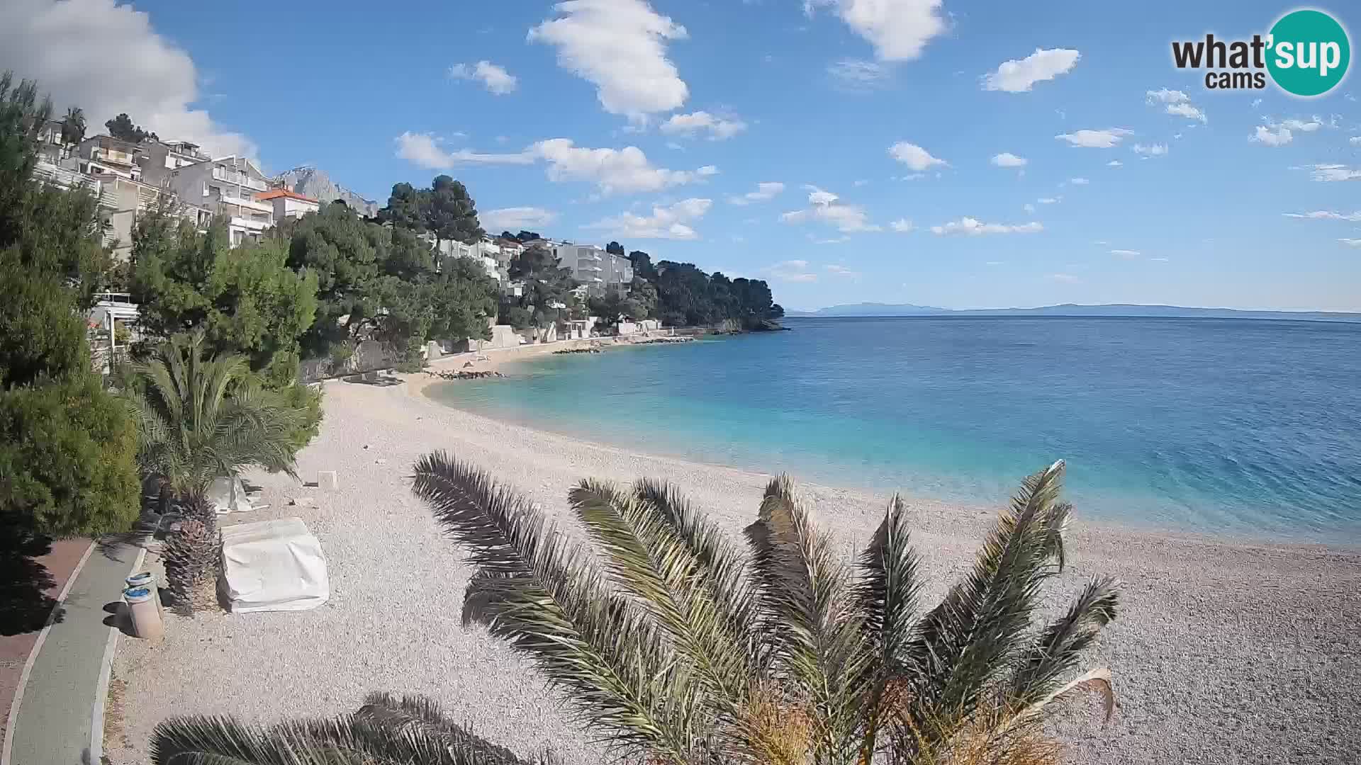 Webcam Plage Lučica Brela – Vue en direct sur la côte adriatique