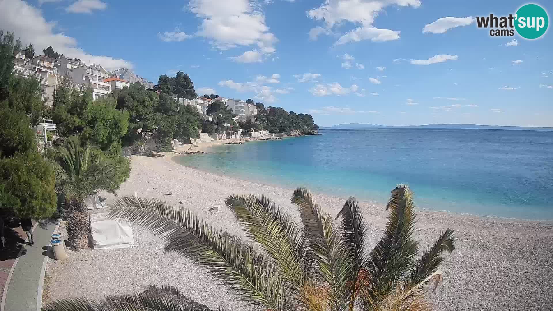 Webcam Plage Lučica Brela – Vue en direct sur la côte adriatique