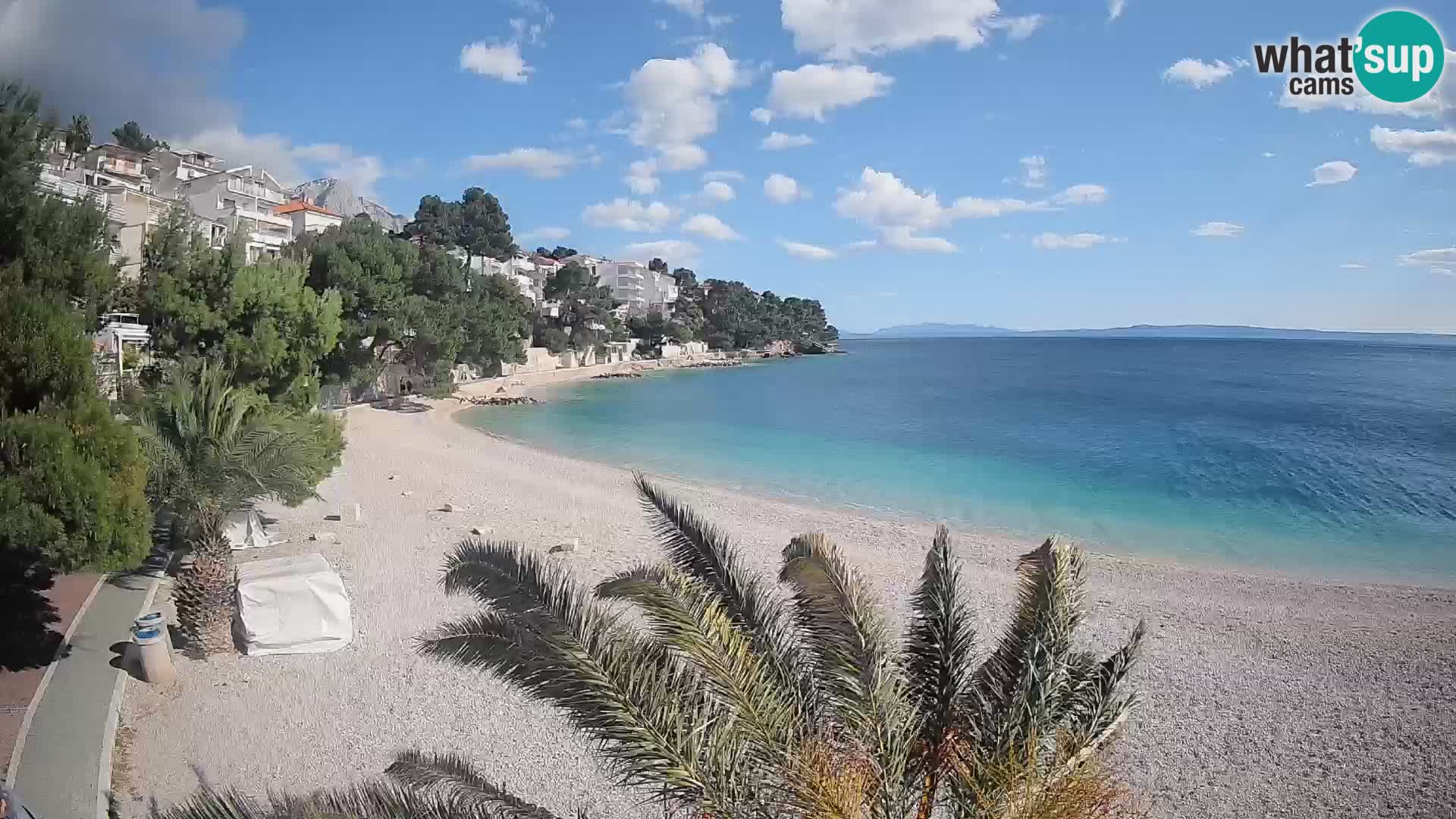 Webcam Spiaggia Lučica Brela – Vista live sulla costa adriatica