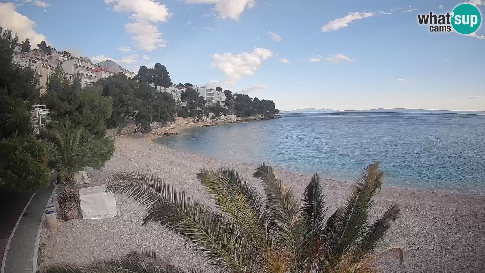 Webcam Lučica Strand Beach Brela – Liveblick von der Adriaküste