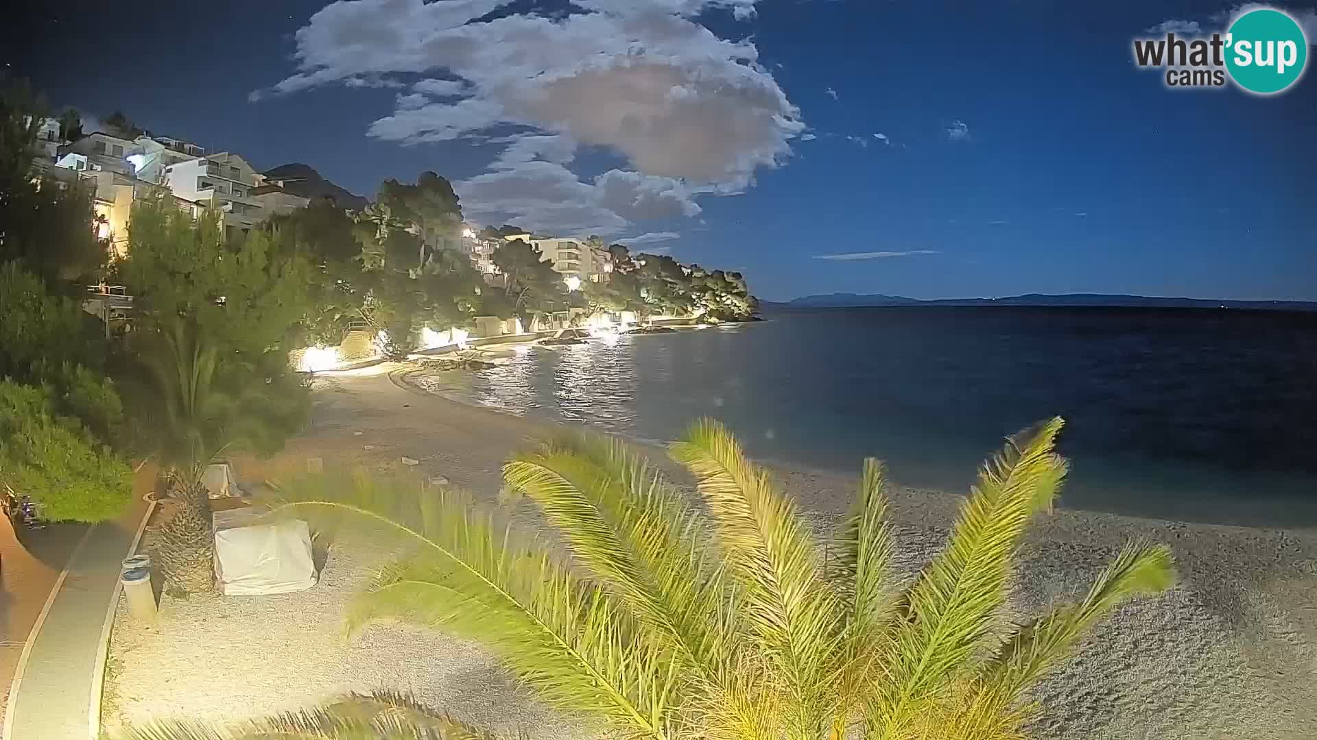 Webcam Lučica Strand Beach Brela – Liveblick von der Adriaküste